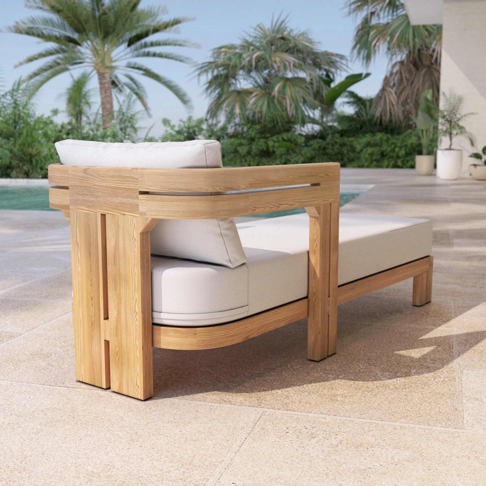 Chaise longue de jardin en teck Zanzibar - Image 3