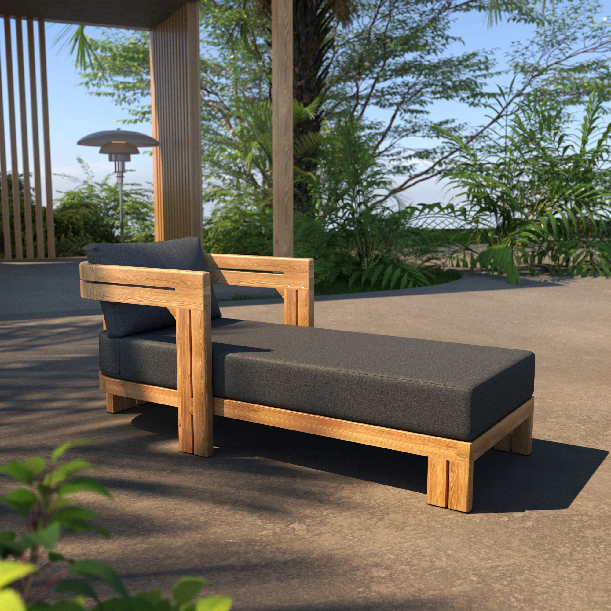 Chaise longue de jardin en teck Zanzibar - Image 4