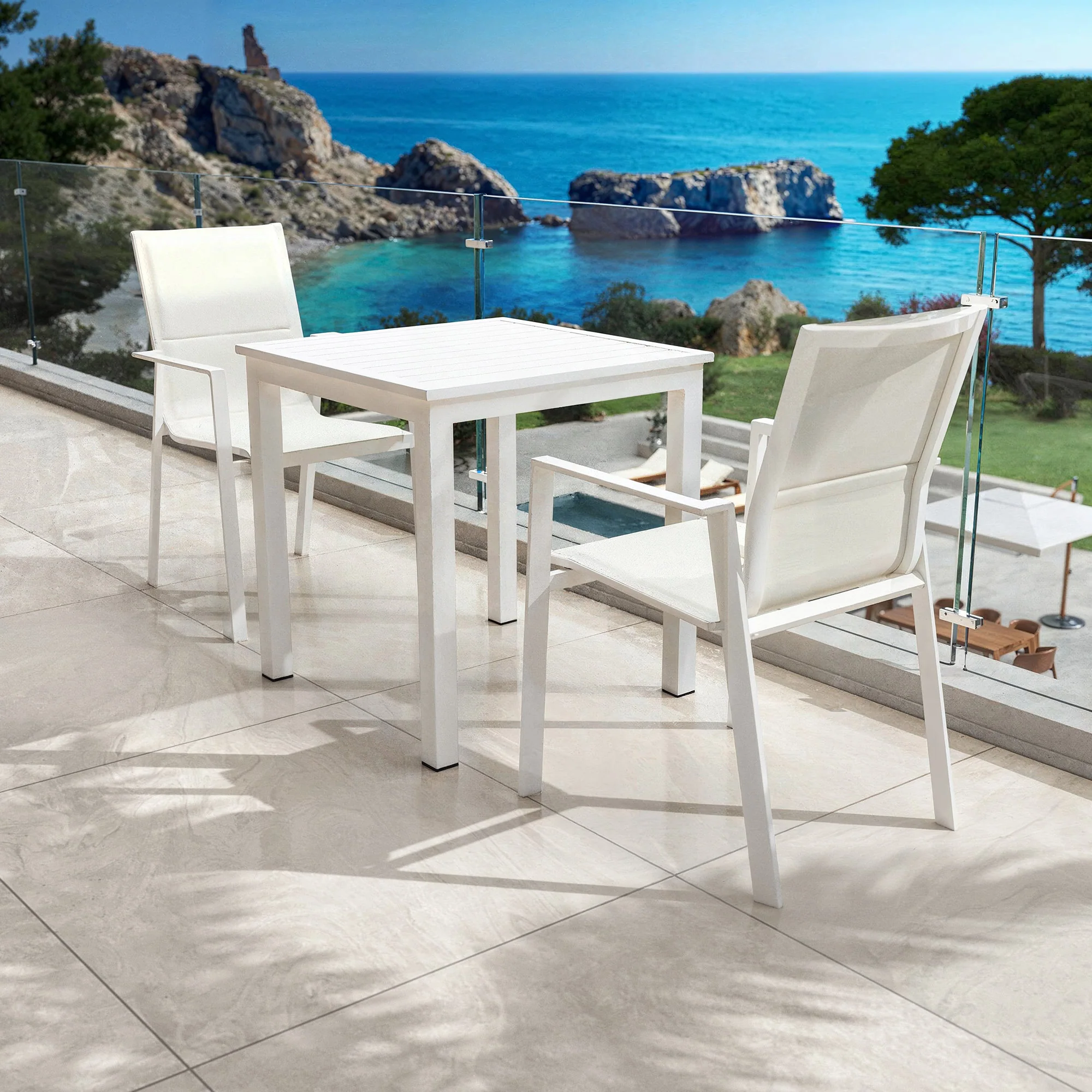 Table de jardin 4 places Aluminium Murano (70 x 70 cm) - Image 4