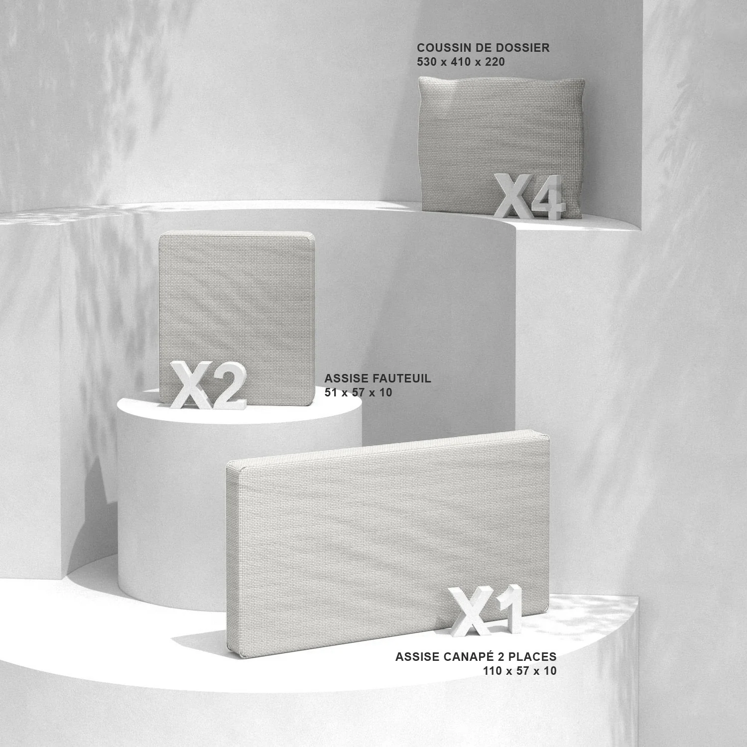 Coussins de remplacement pour salon de jardin Calvi 4 places - Image 6