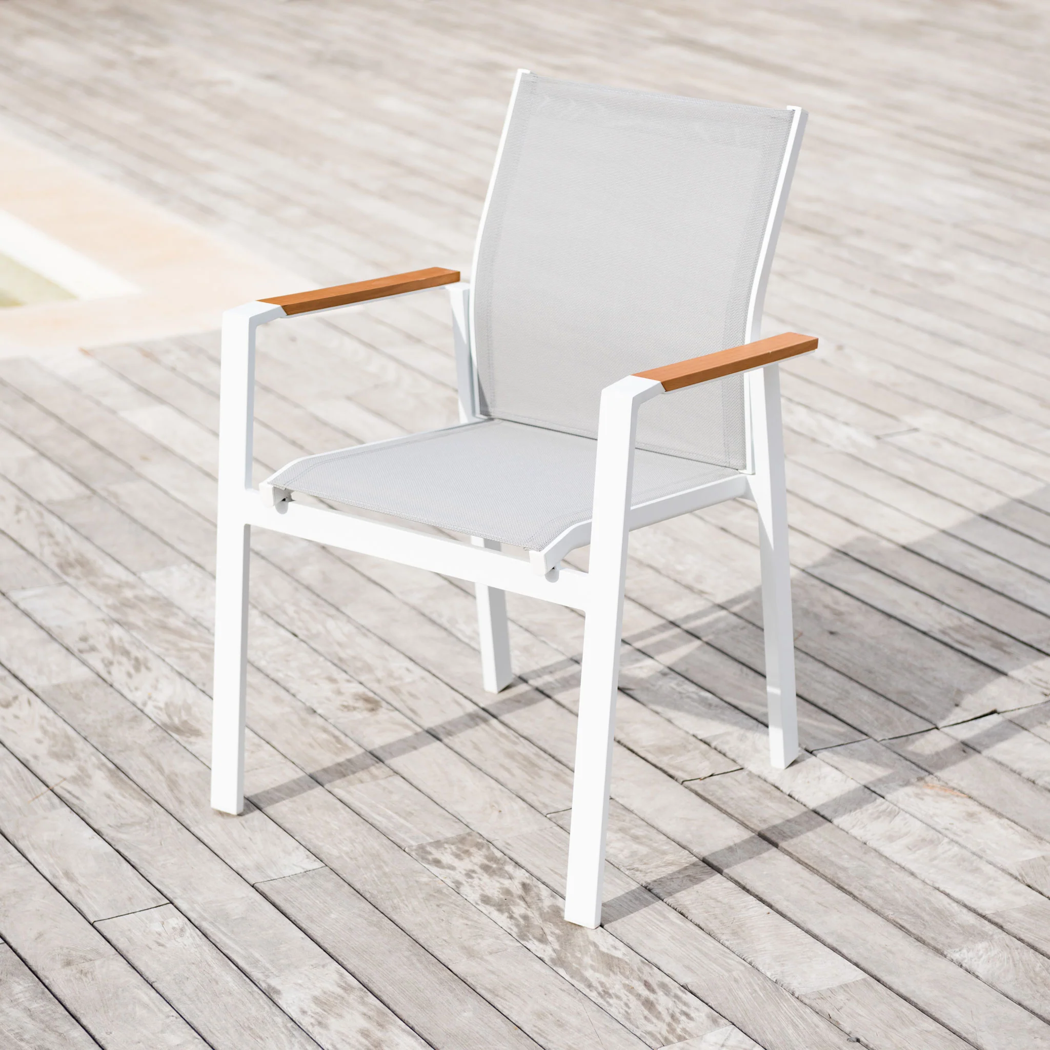 Fauteuil de jardin aluminium/bois Bali - Image 6