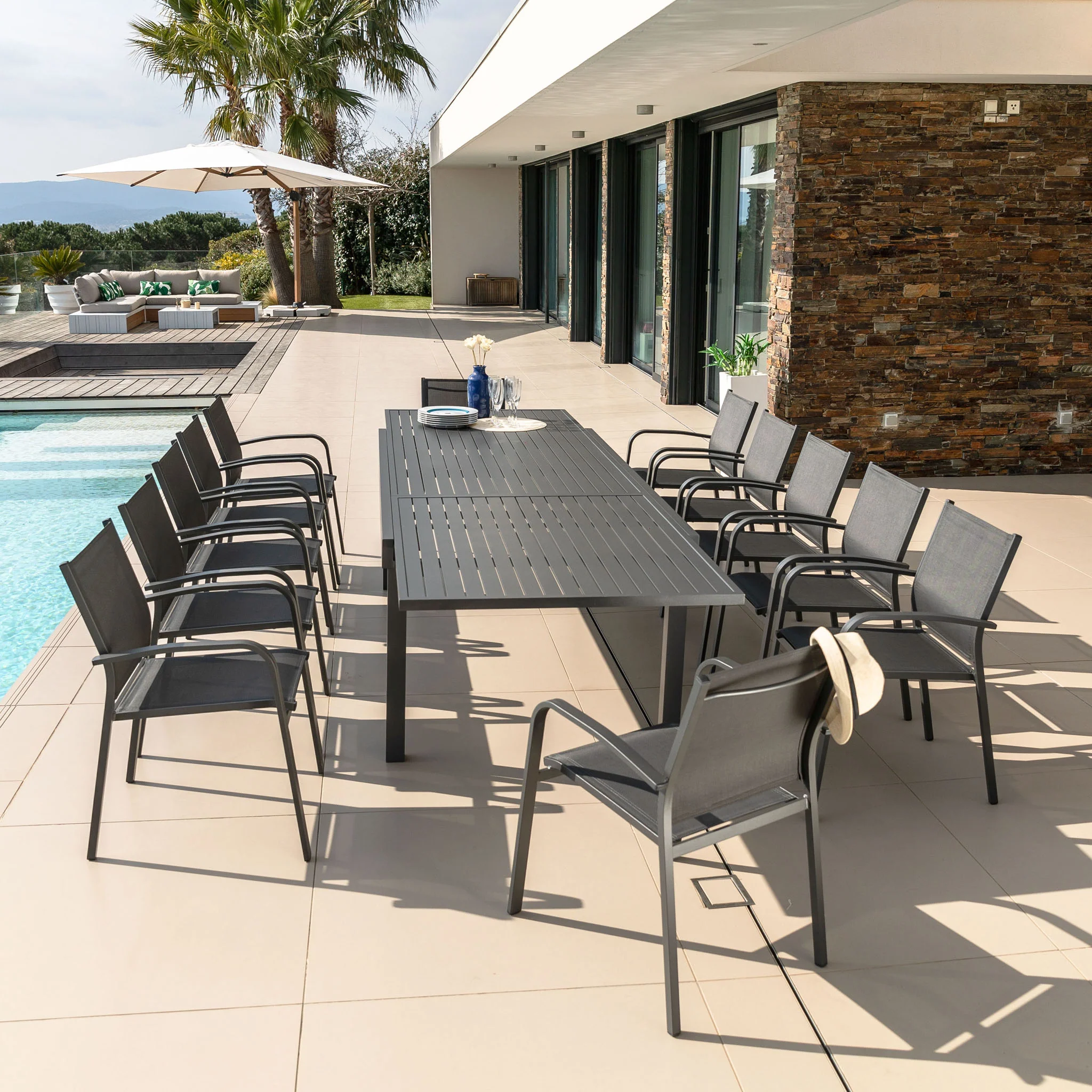 Fauteuil de jardin alu empilable Murano - Image 4