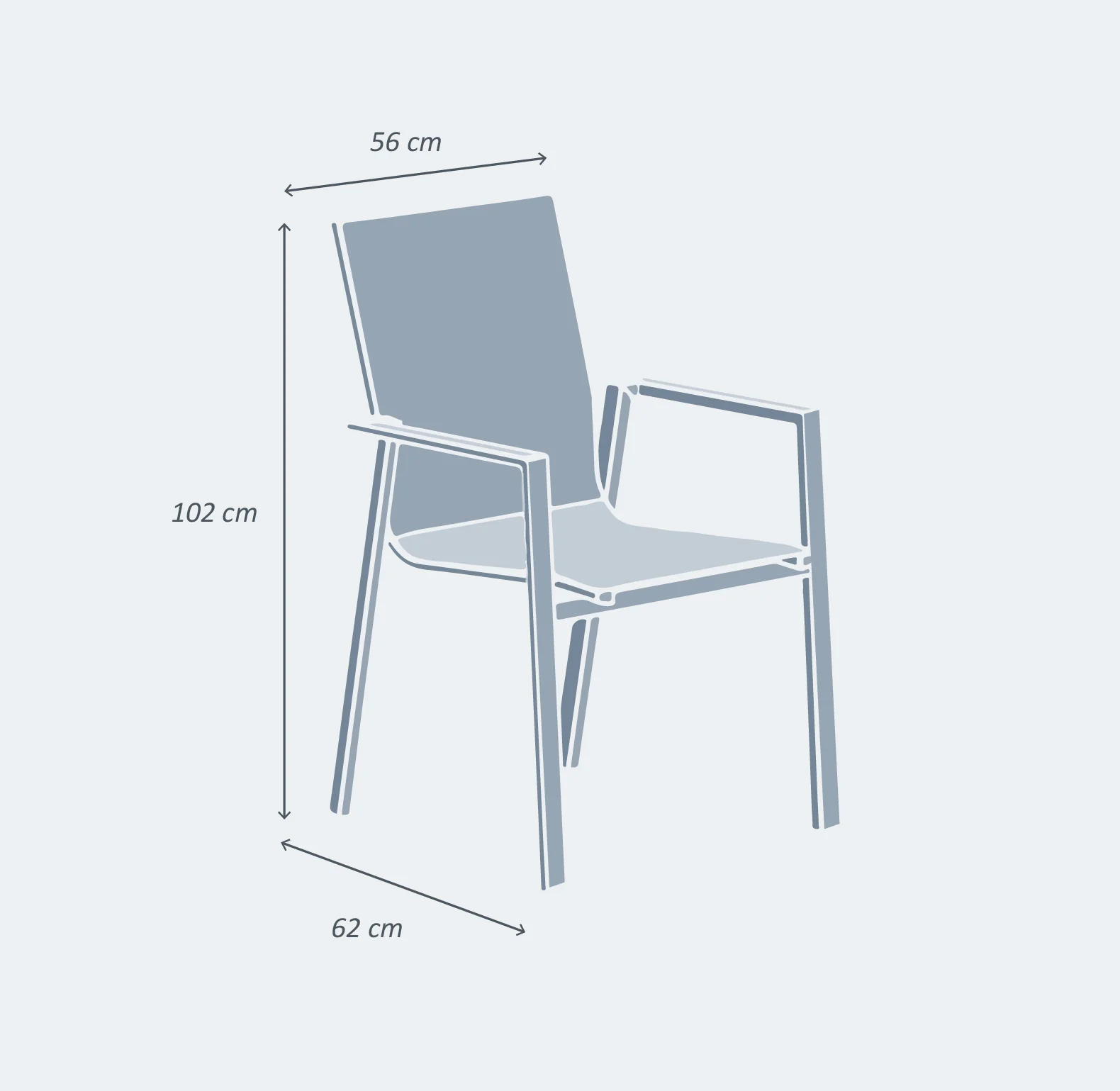 Fauteuil de jardin haut alu empilable Murano - Image 4