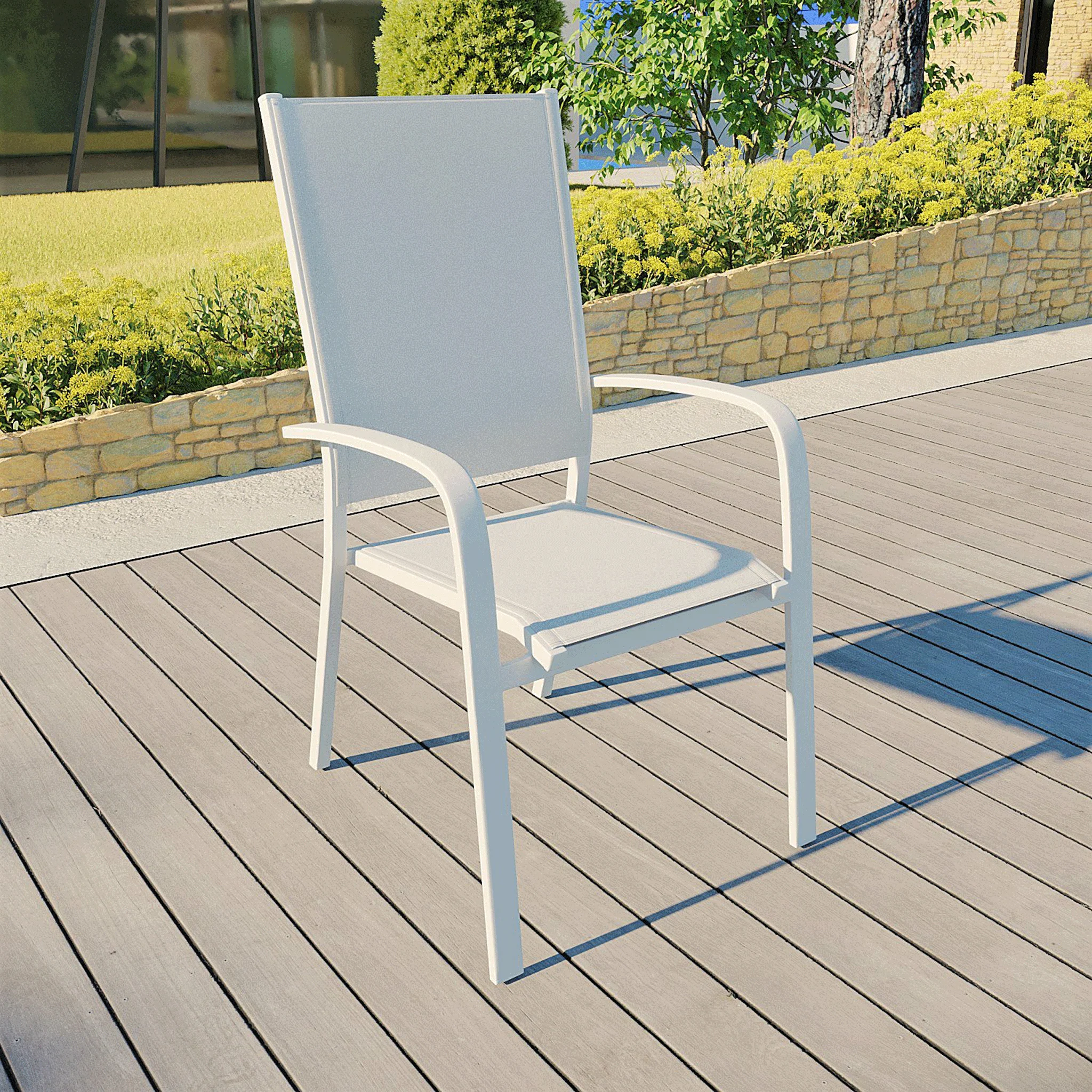 Fauteuil de jardin haut alu empilable Murano - Image 5