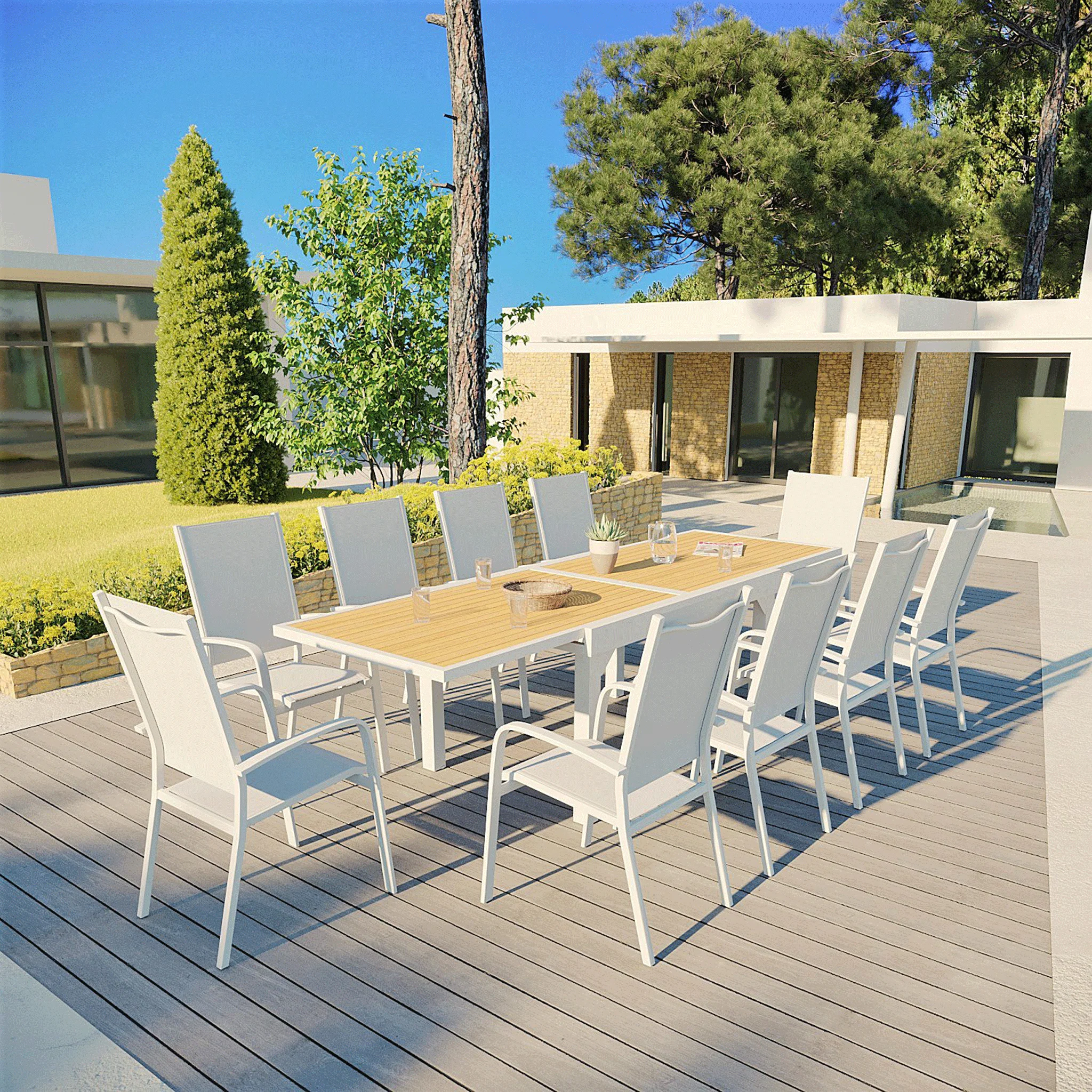 Fauteuil de jardin haut alu empilable Murano - Image 8