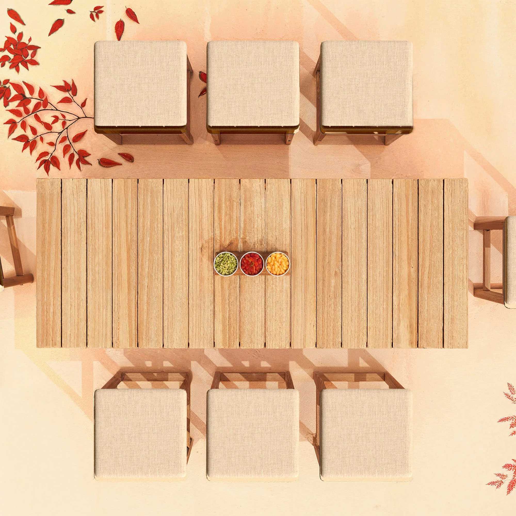 Lot de 2 tabourets de jardin Bornéo - Image 3