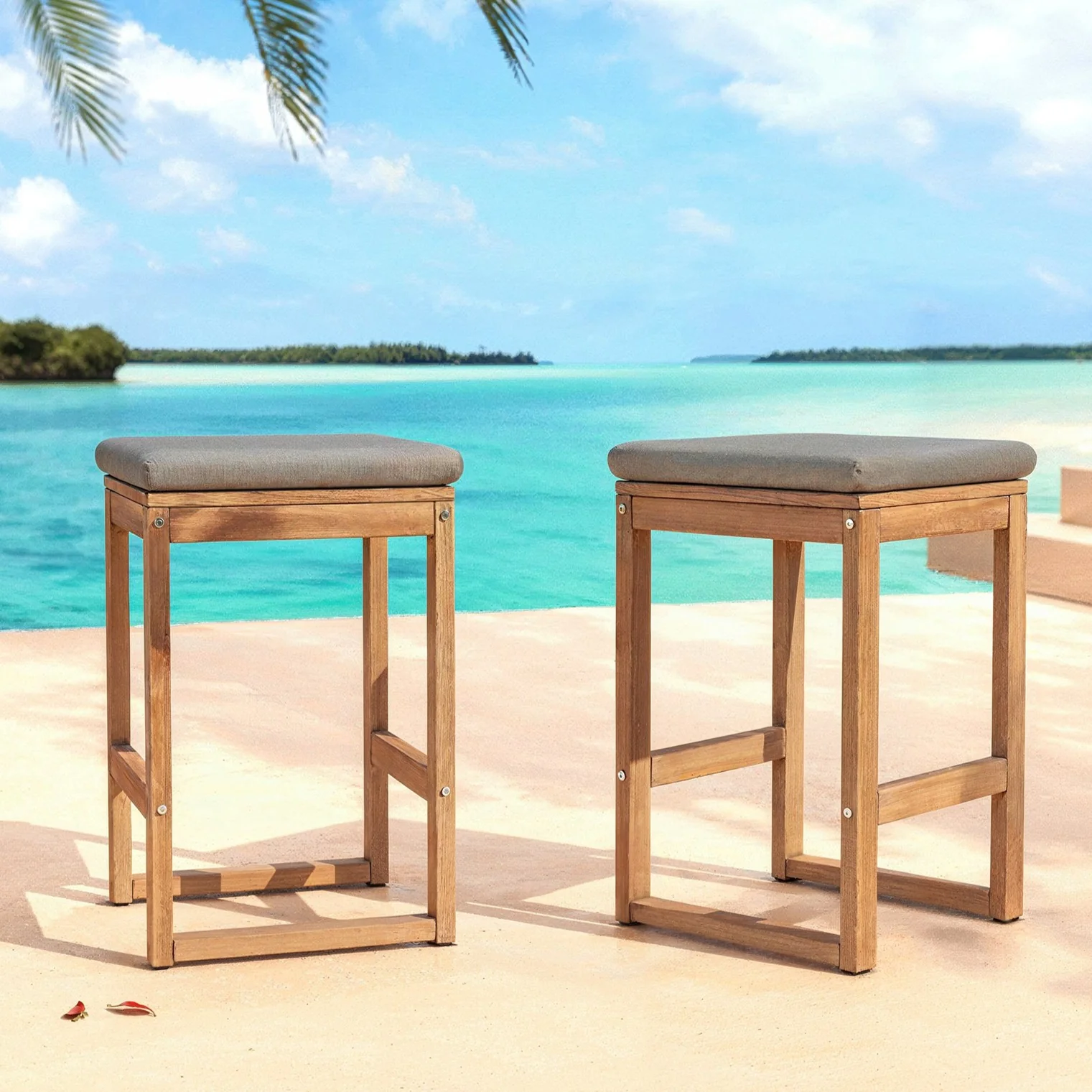 Lot de 2 tabourets de jardin Bornéo - Image 5