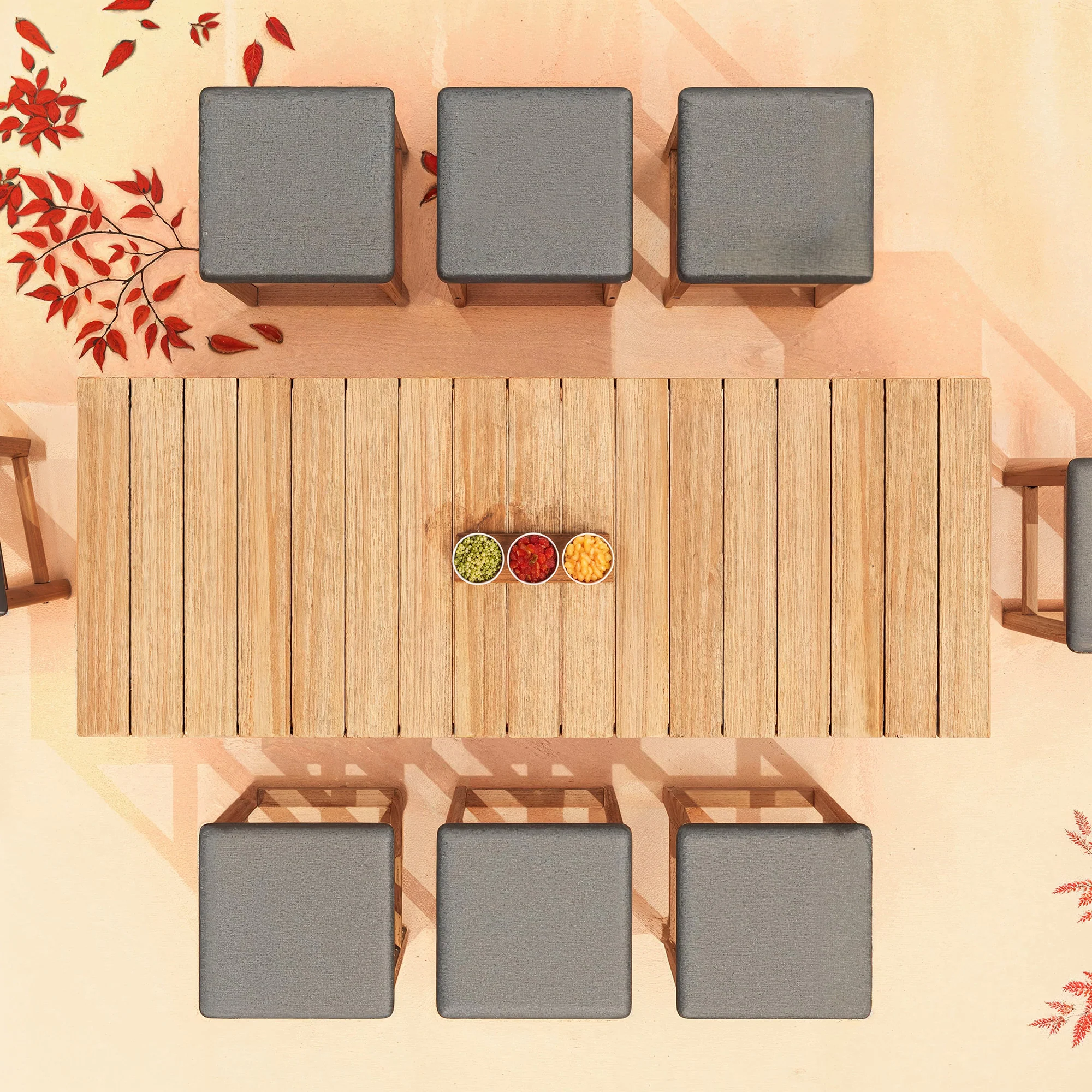 Lot de 2 tabourets de jardin Bornéo - Image 7