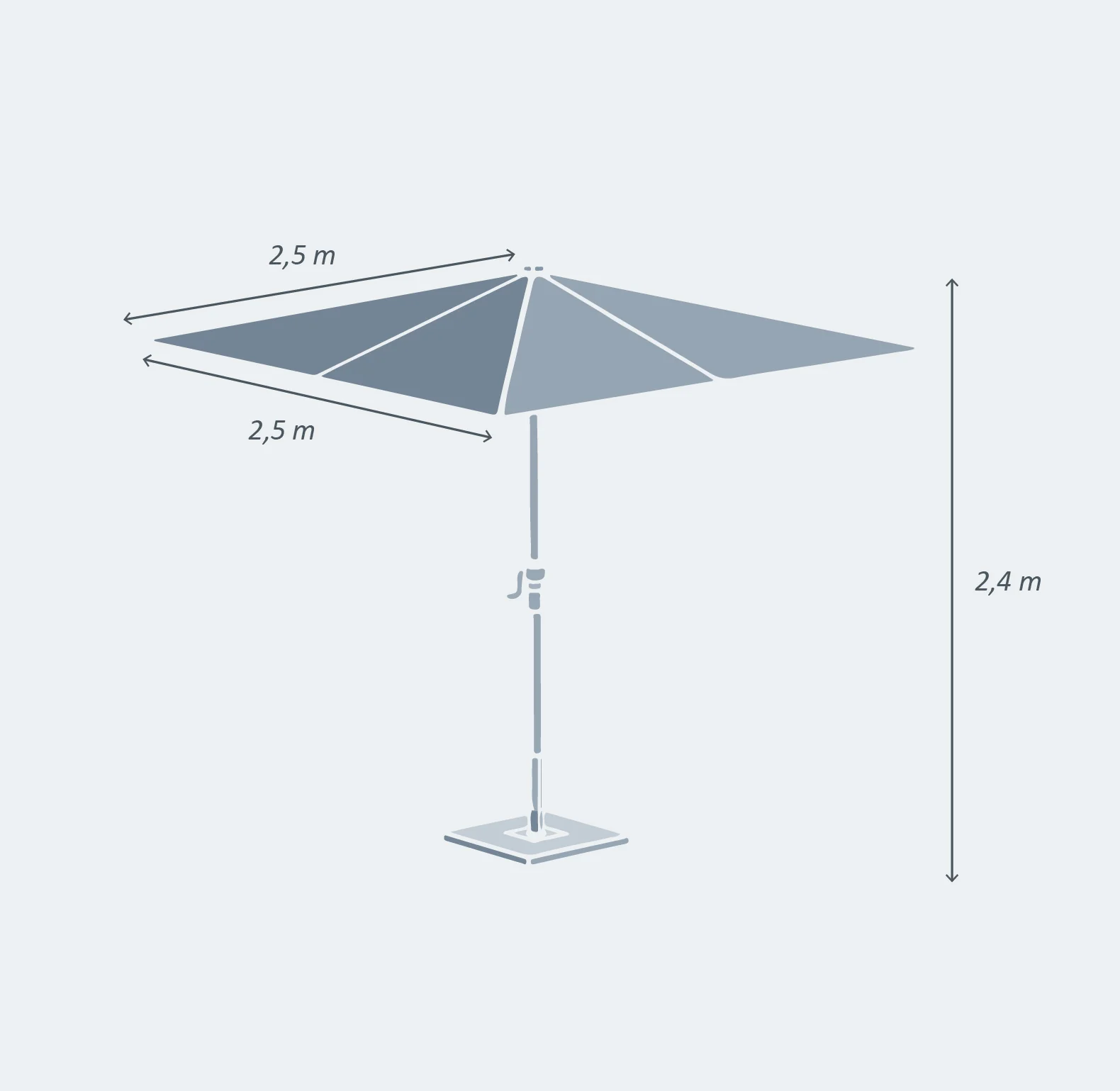 Parasol carré Yucatan (L2.5 x 2.5) - Image 16
