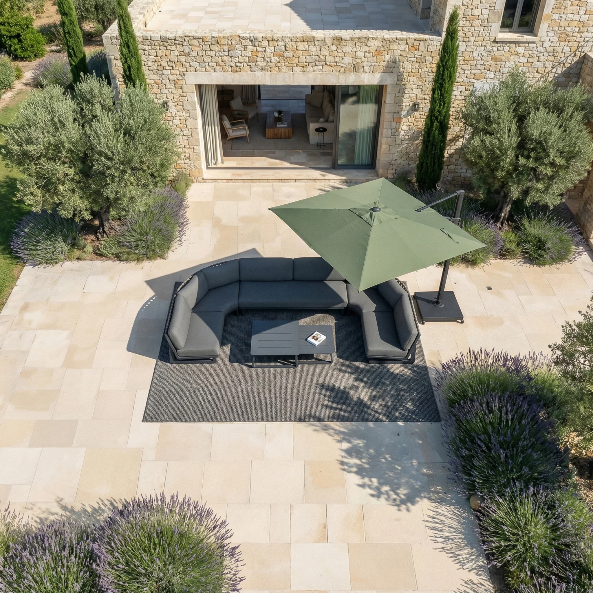 Parasol professionnel décentré Elyra (3x3m) - Image 100