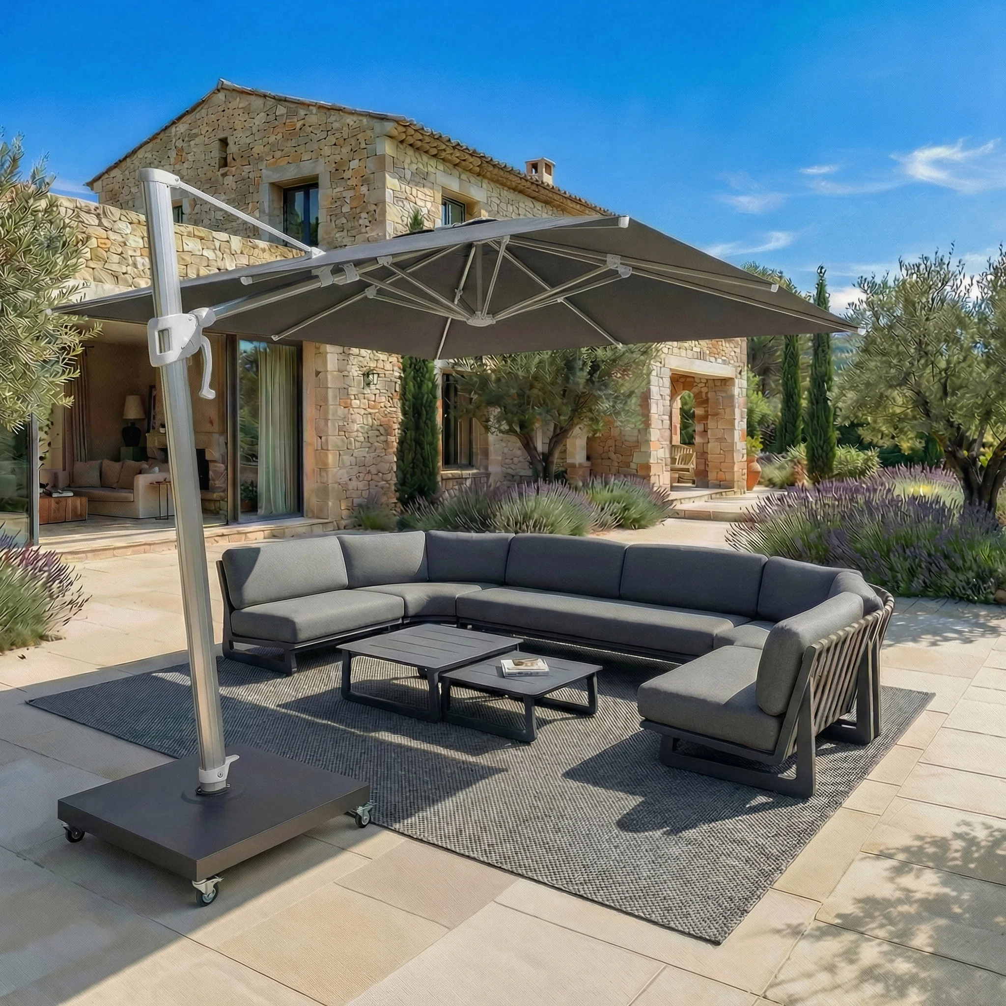 Parasol professionnel décentré Elyra (3x3m) - Image 16