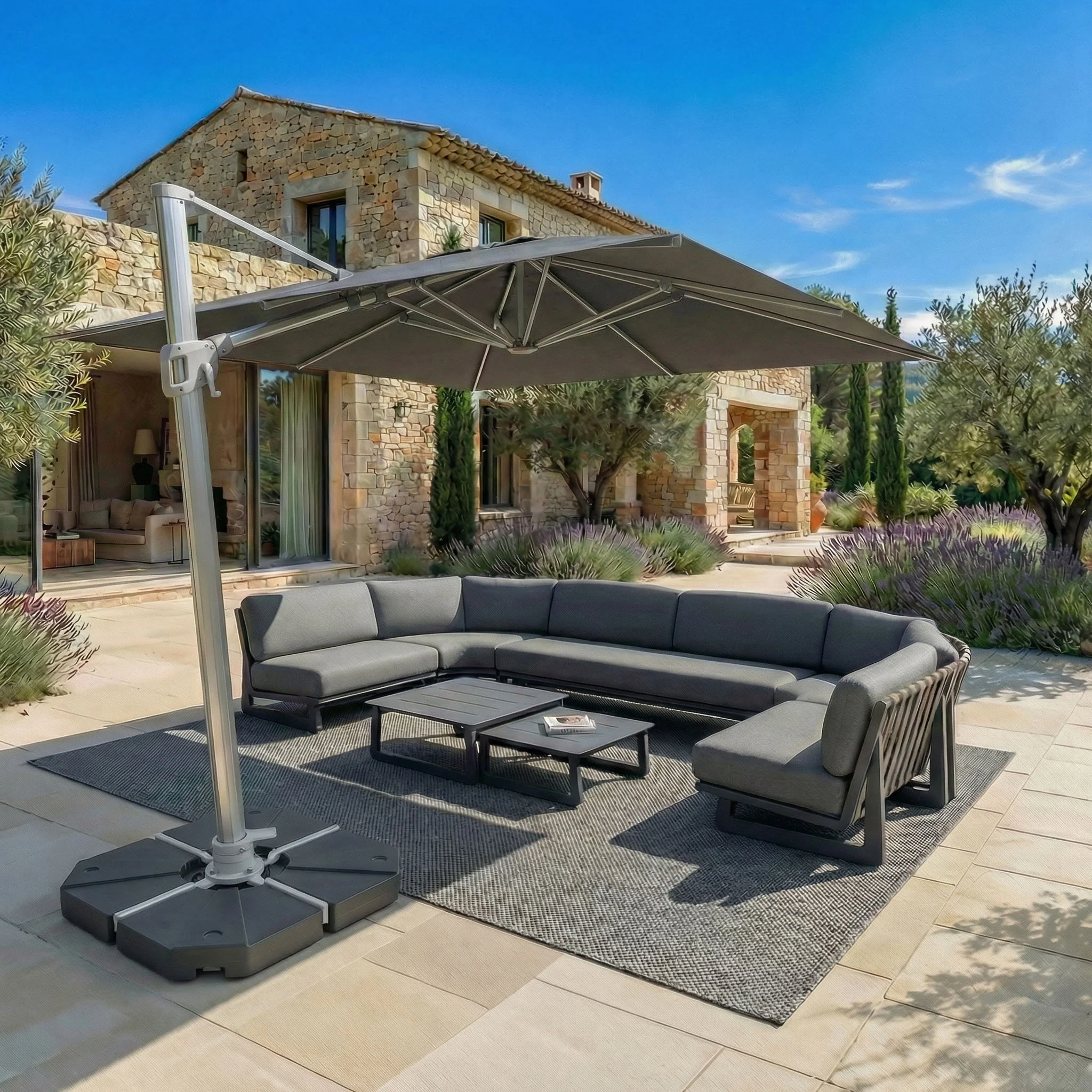 Parasol professionnel décentré Elyra (3x3m) - Image 18