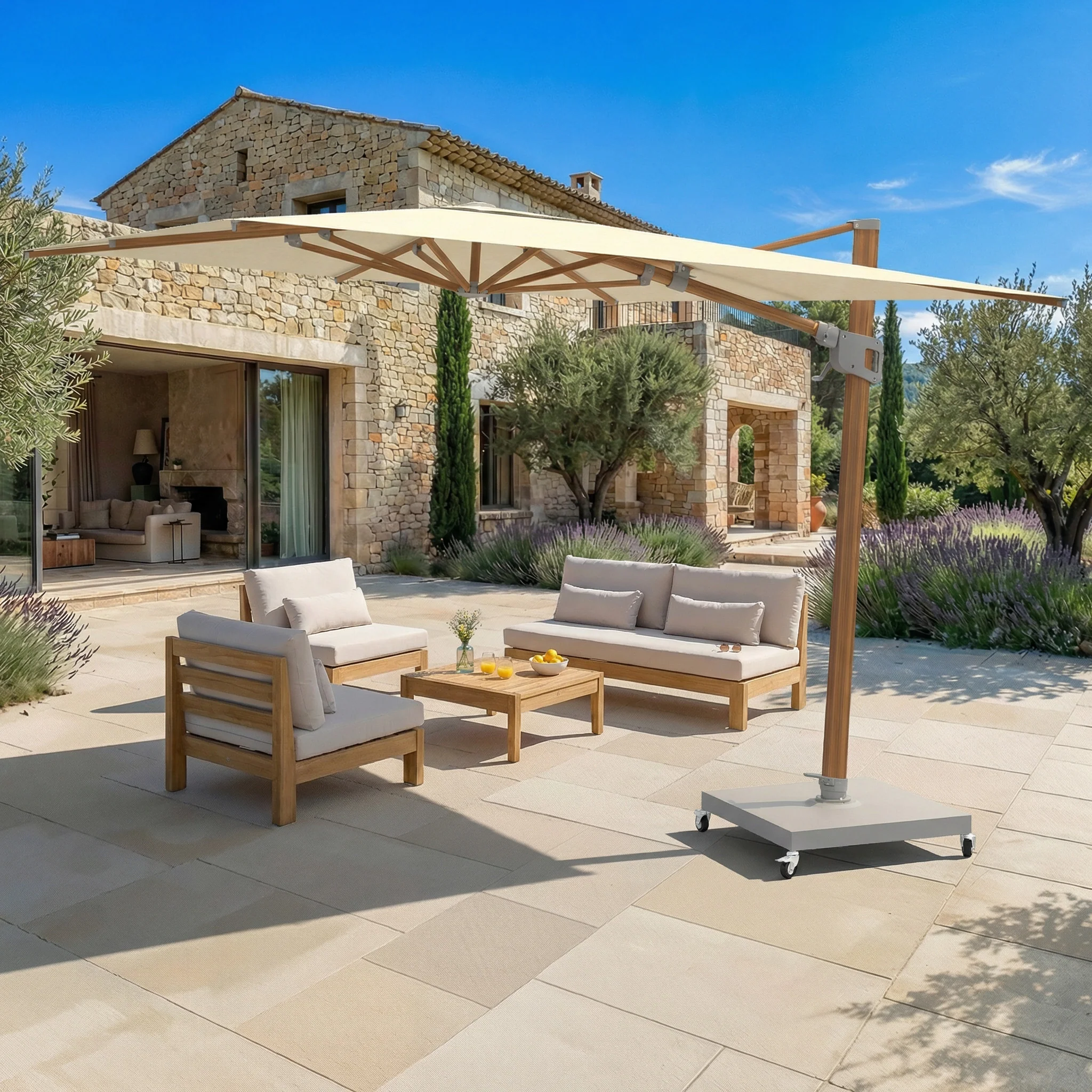 Parasol professionnel décentré Elyra (3x3m) - Image 36
