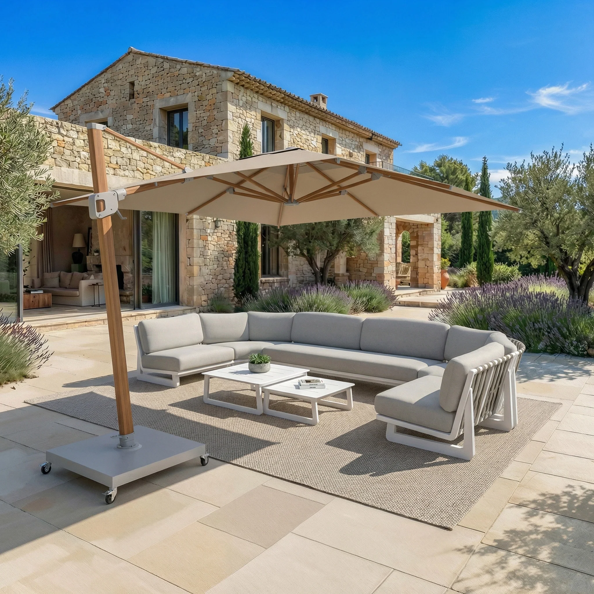 Parasol professionnel décentré Elyra (3x3m) - Image 40