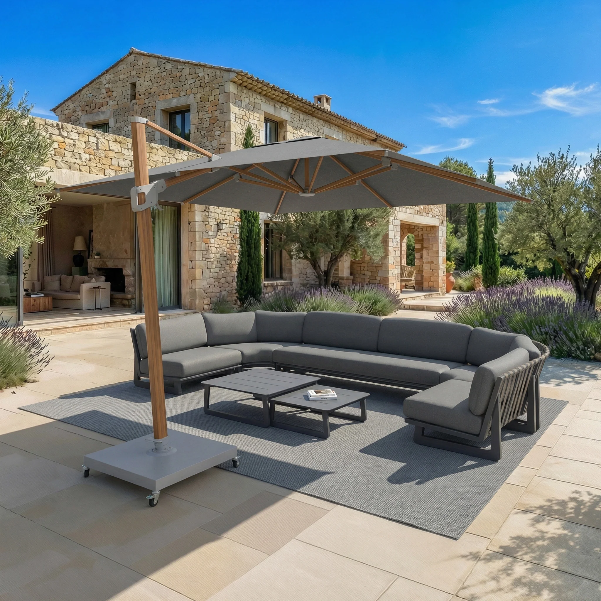 Parasol professionnel décentré Elyra (3x3m) - Image 44