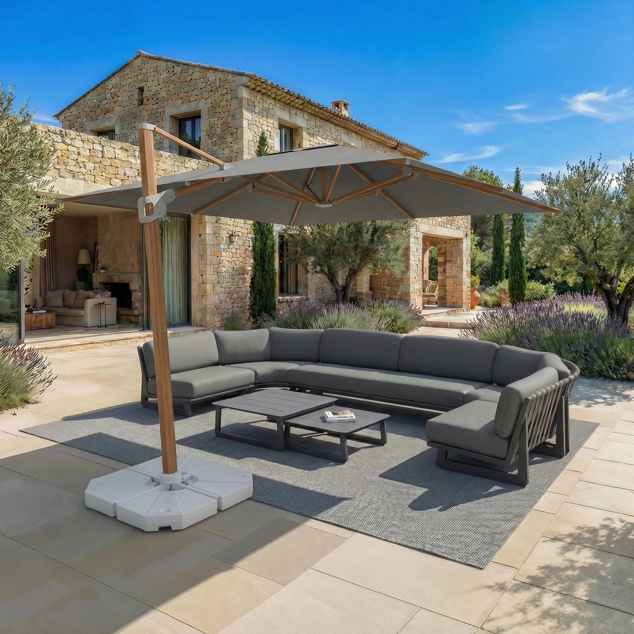 Parasol professionnel décentré Elyra (3x3m) - Image 46
