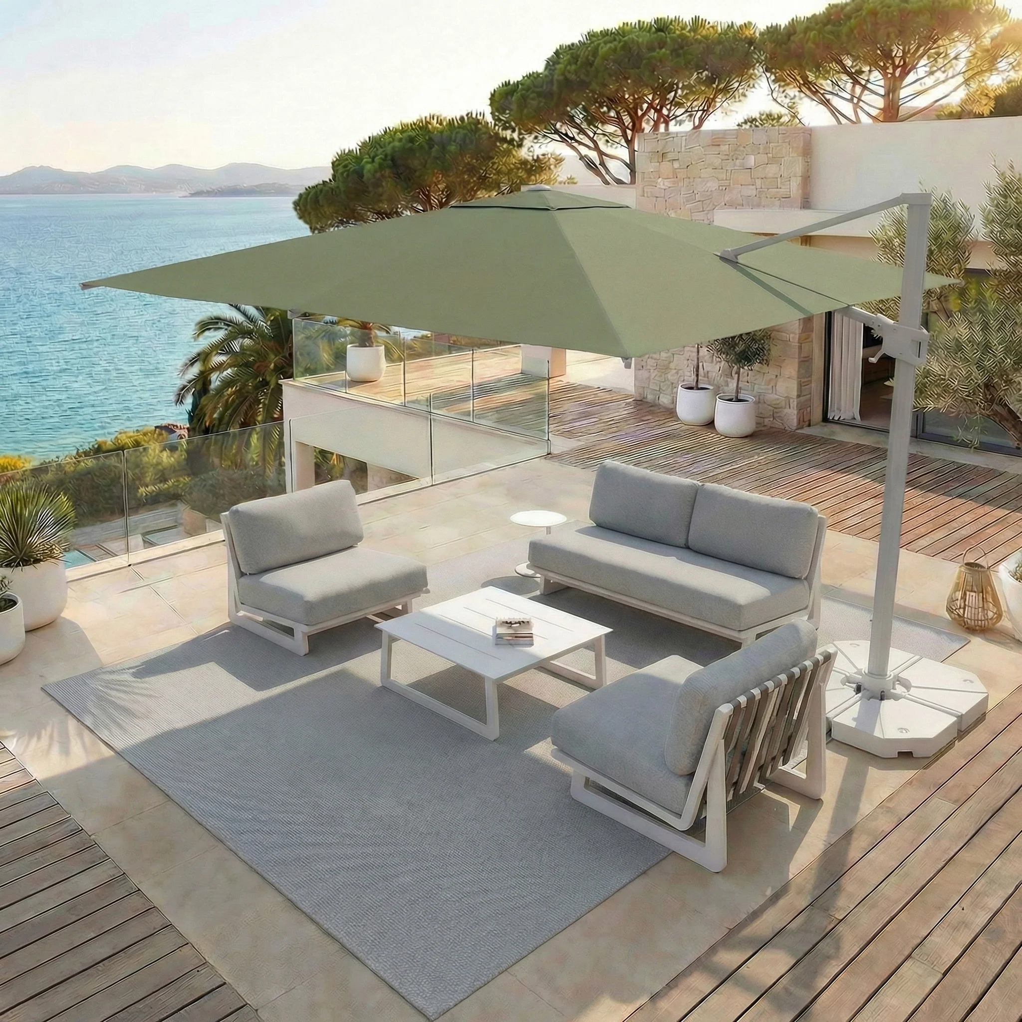 Parasol professionnel décentré Elyra (3x3m) - Image 77