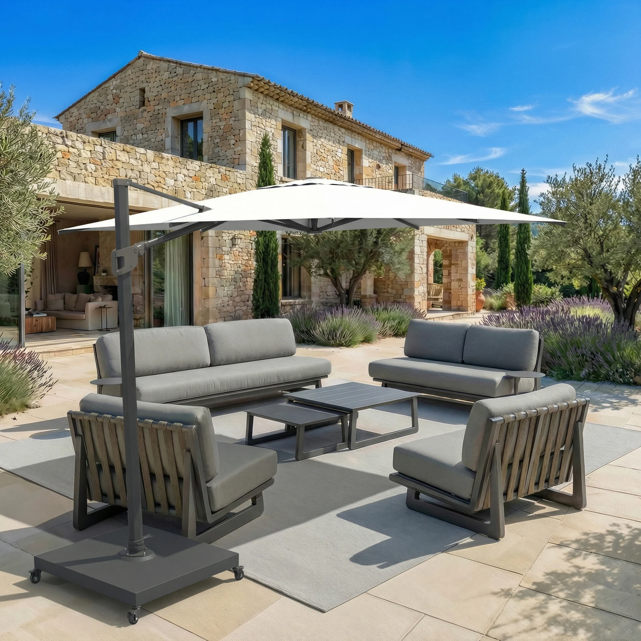 Parasol professionnel décentré Elyra (3x3m) - Image 85