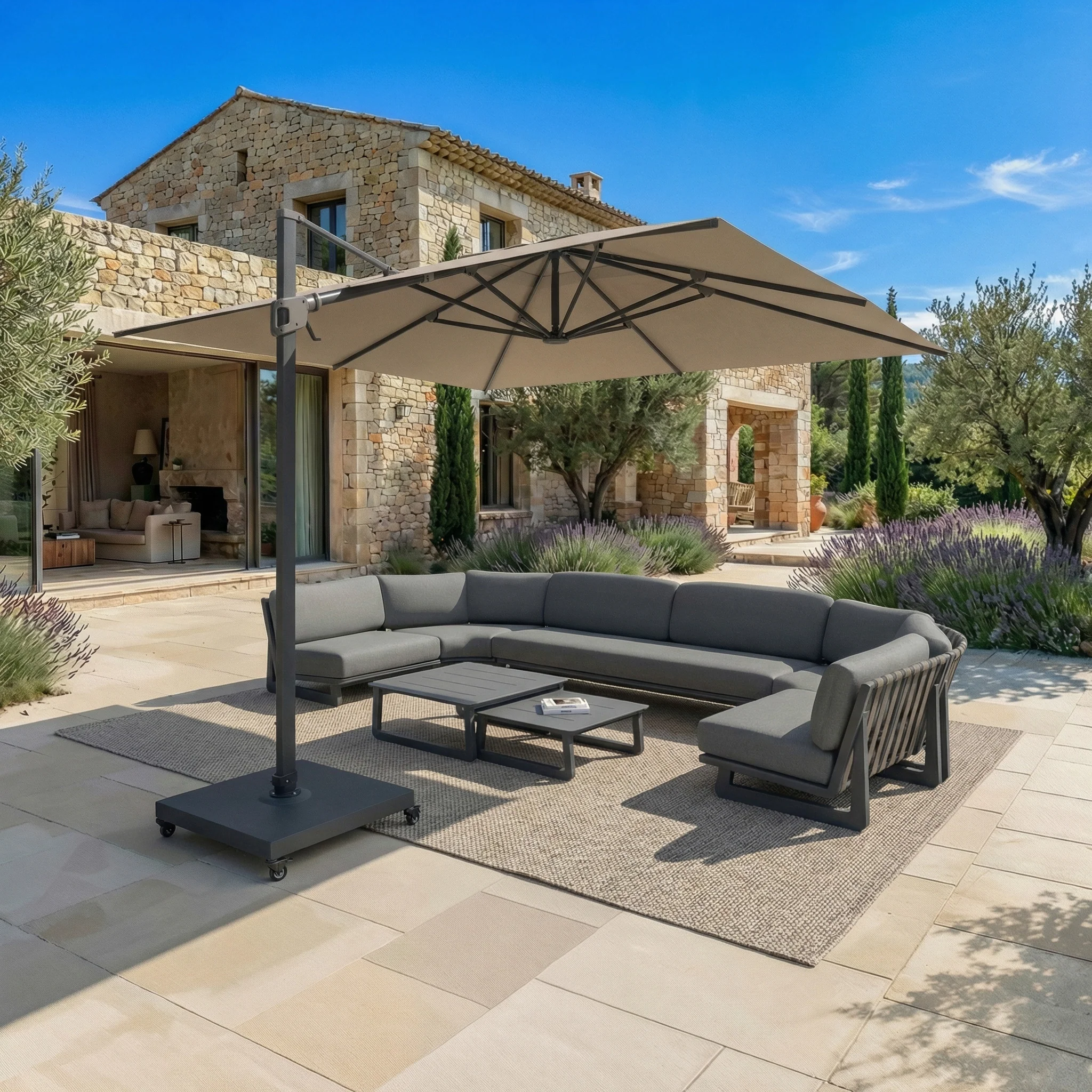 Parasol professionnel décentré Elyra (3x3m) - Image 93