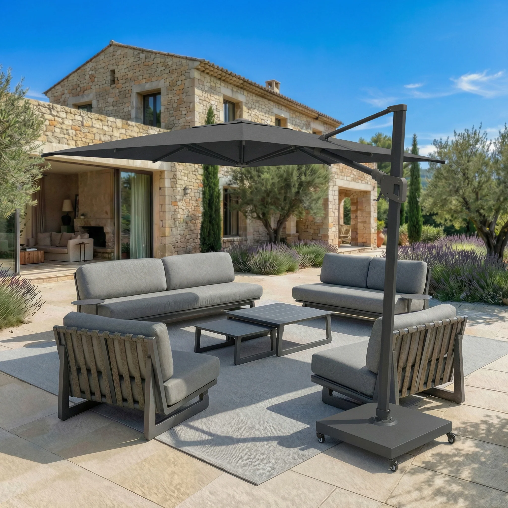 Parasol professionnel décentré Elyra (3x3m) - Image 97