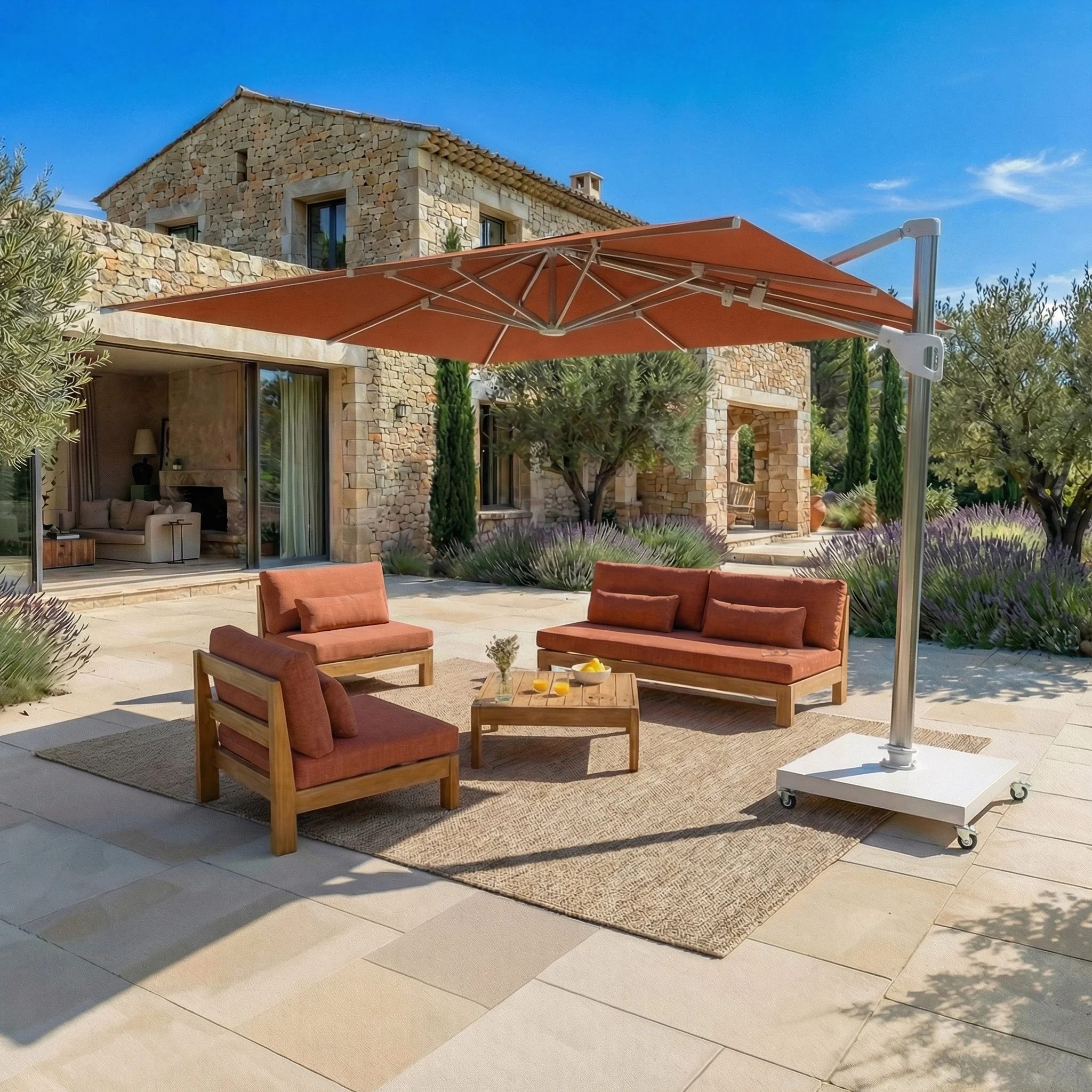 Parasol professionnel décentré Elyra (3x4m)