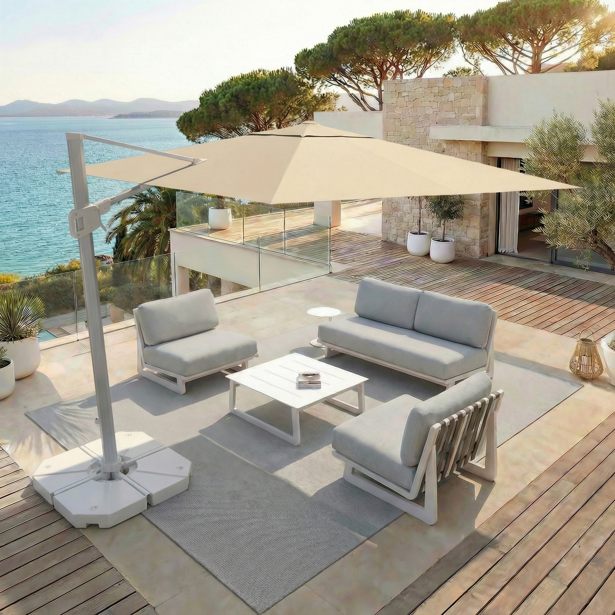 Parasol professionnel décentré Elyra (3x4m) - Image 170