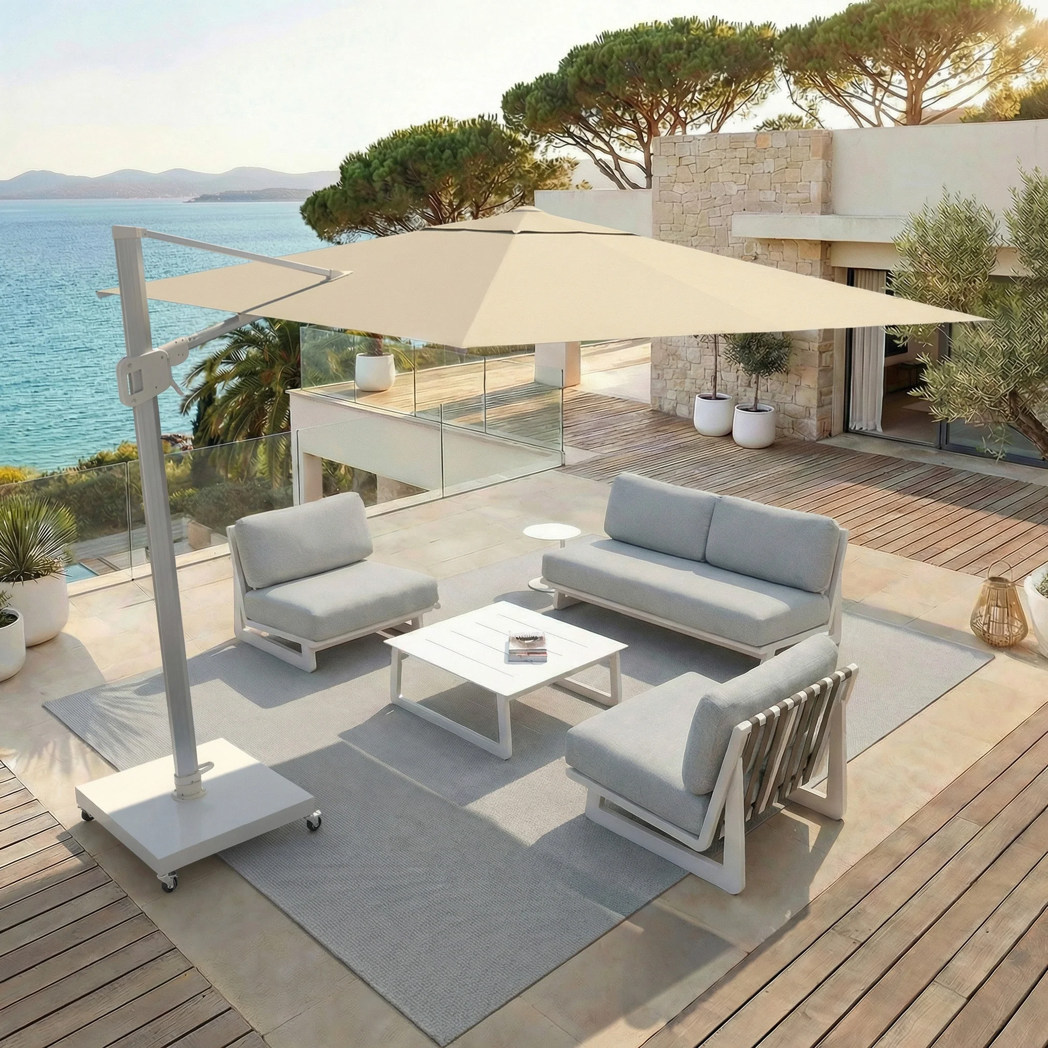 Parasol professionnel décentré Elyra (3x4m) - Image 173