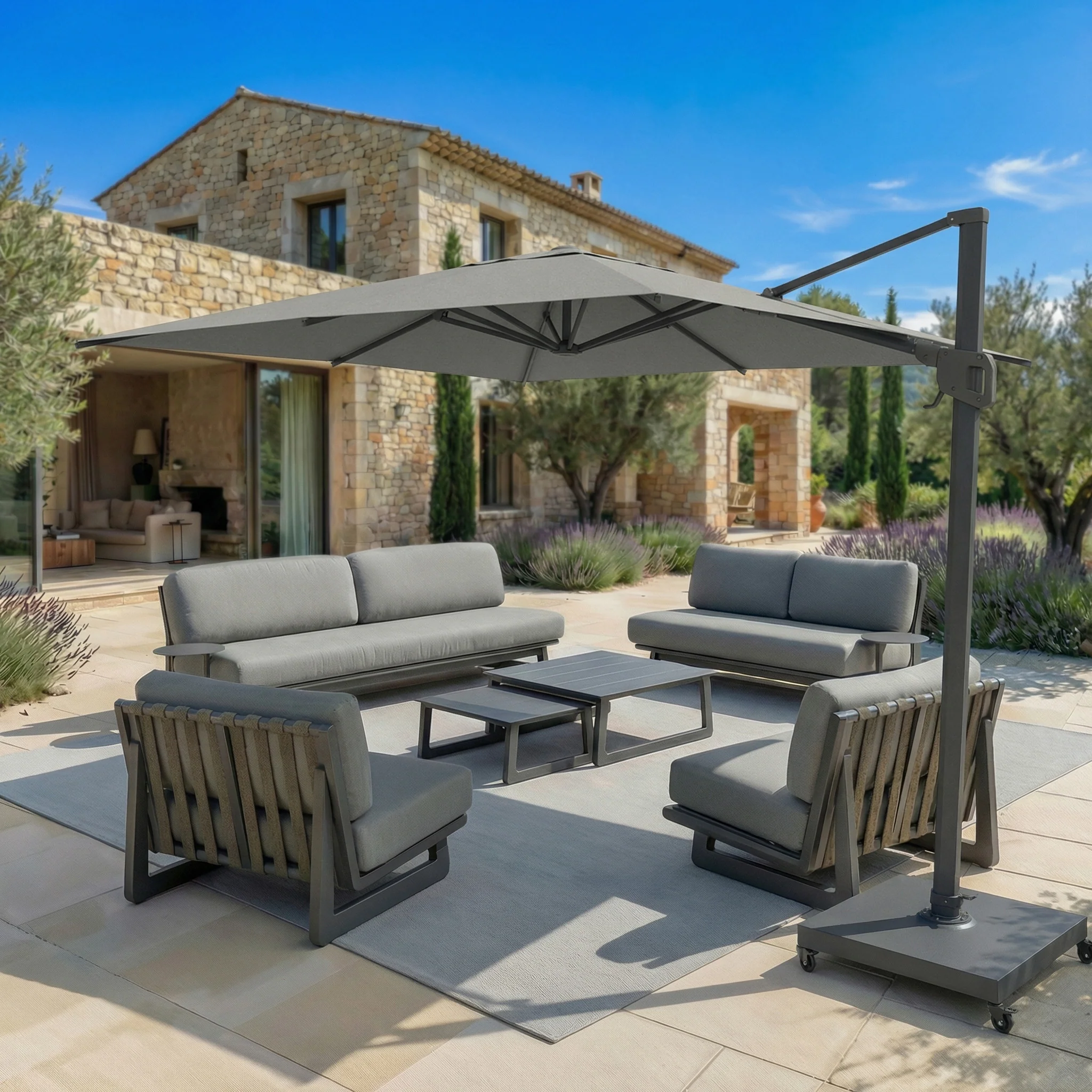Parasol professionnel décentré Elyra (3x4m) - Image 236