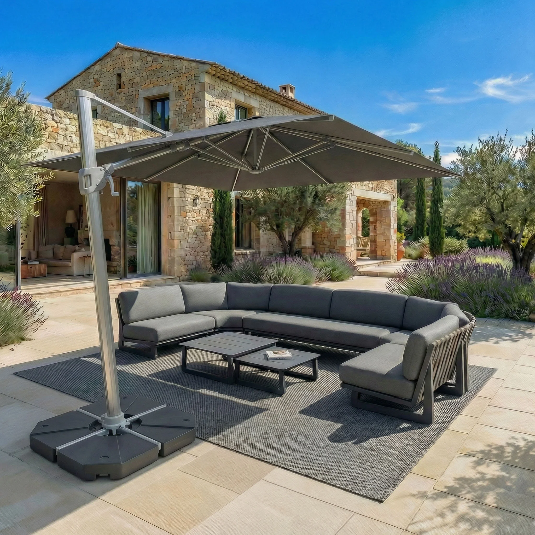 Parasol professionnel décentré Elyra (3x4m) - Image 64