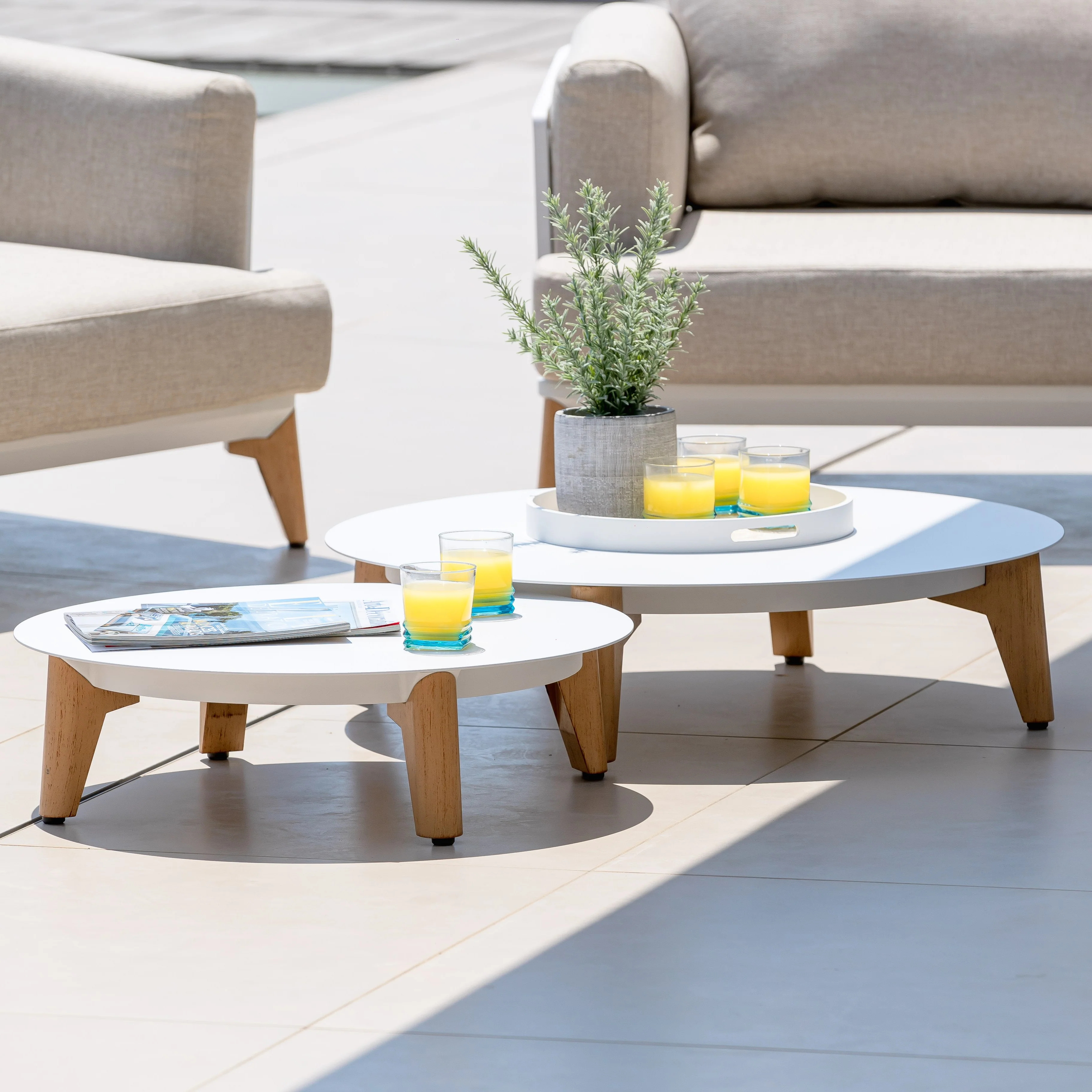 Table basse de jardin Monte Carlo en aluminium (D68 cm) - Image 3