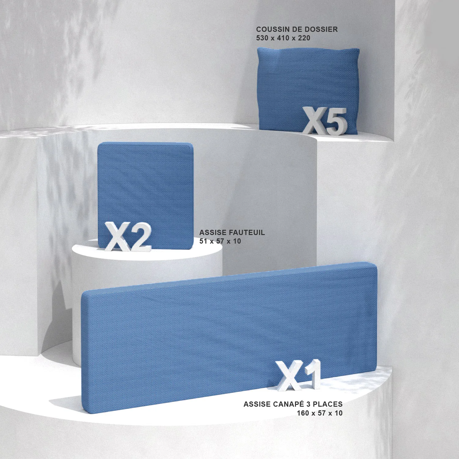 Coussins de remplacement pour salon de jardin Calvi 5 places - Image 16