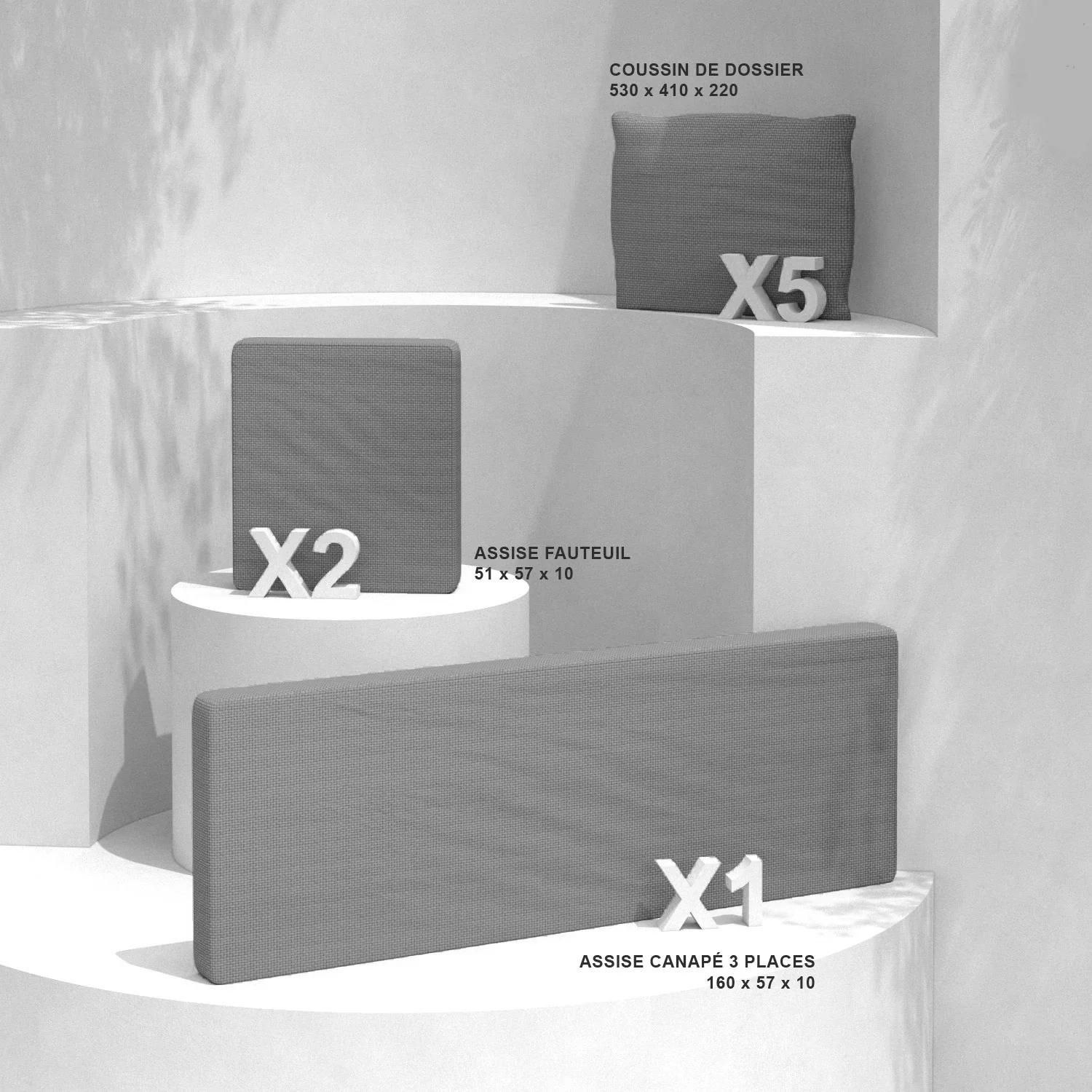 Coussins de remplacement pour salon de jardin Calvi 5 places - Image 21