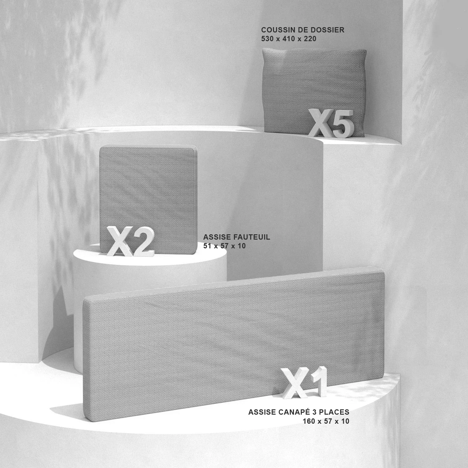 Coussins de remplacement pour salon de jardin Calvi 5 places - Image 26