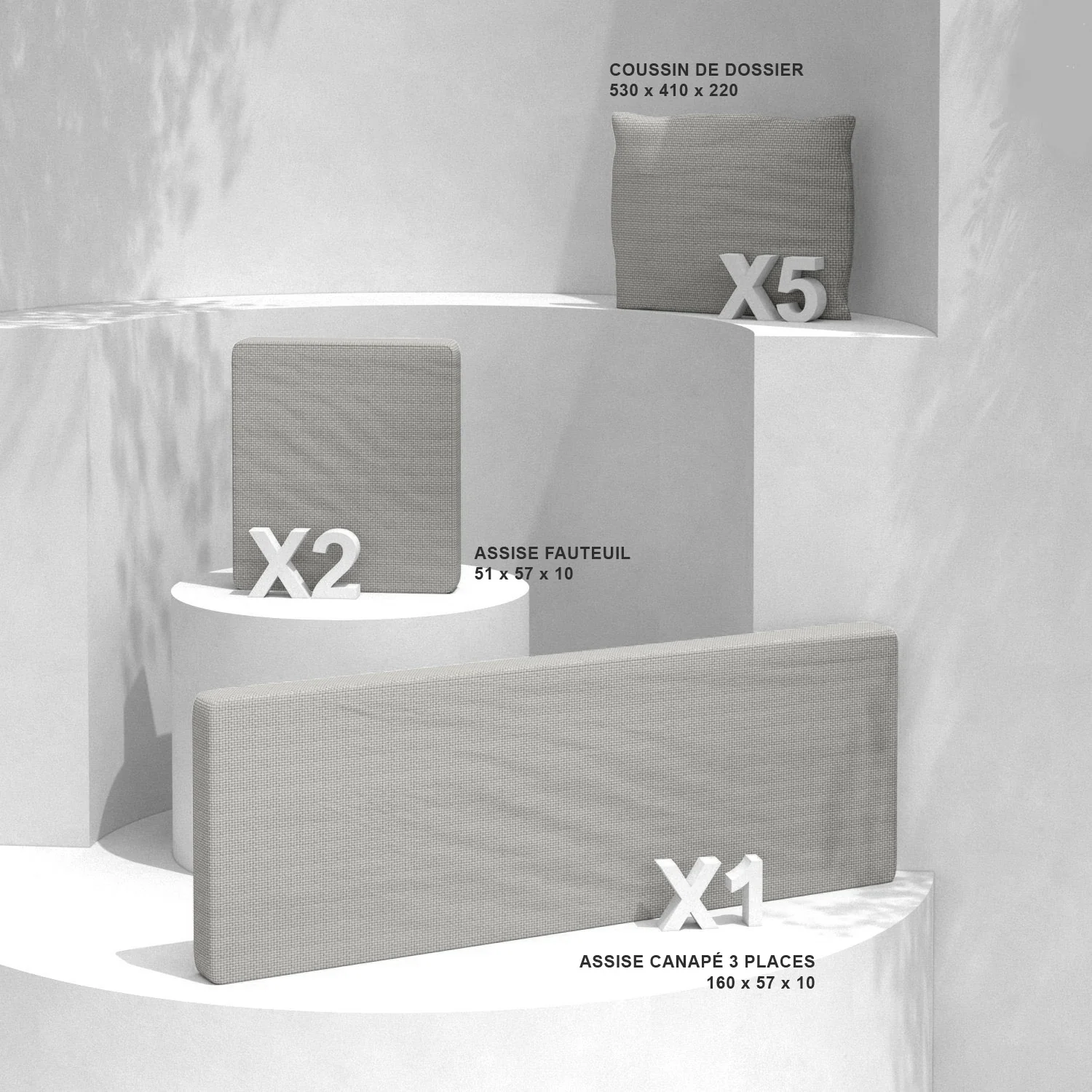Coussins de remplacement pour salon de jardin Calvi 5 places - Image 31