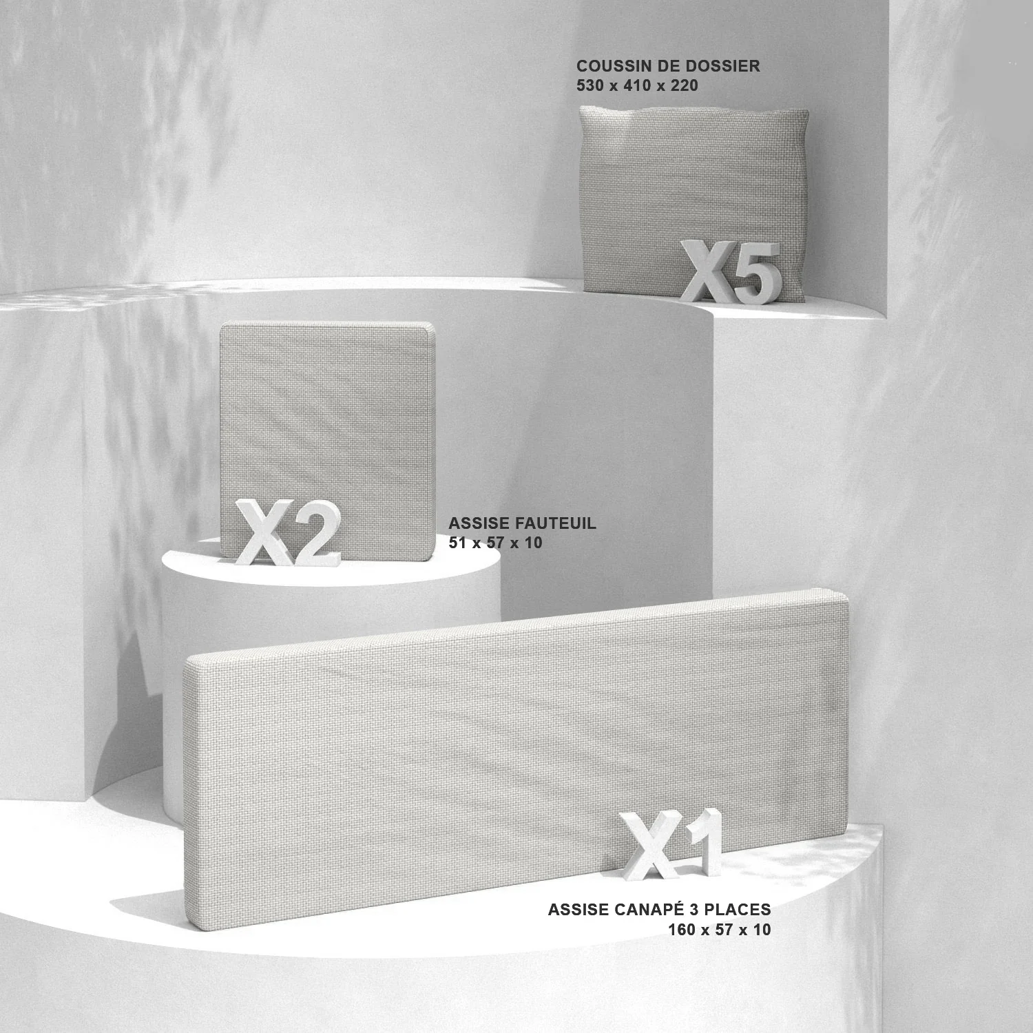 Coussins de remplacement pour salon de jardin Calvi 5 places - Image 6
