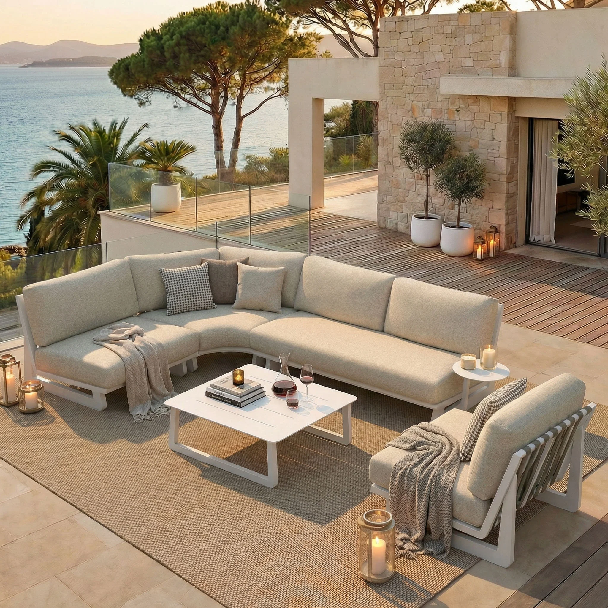 Salon de jardin d'angle Long Beach - 5 places