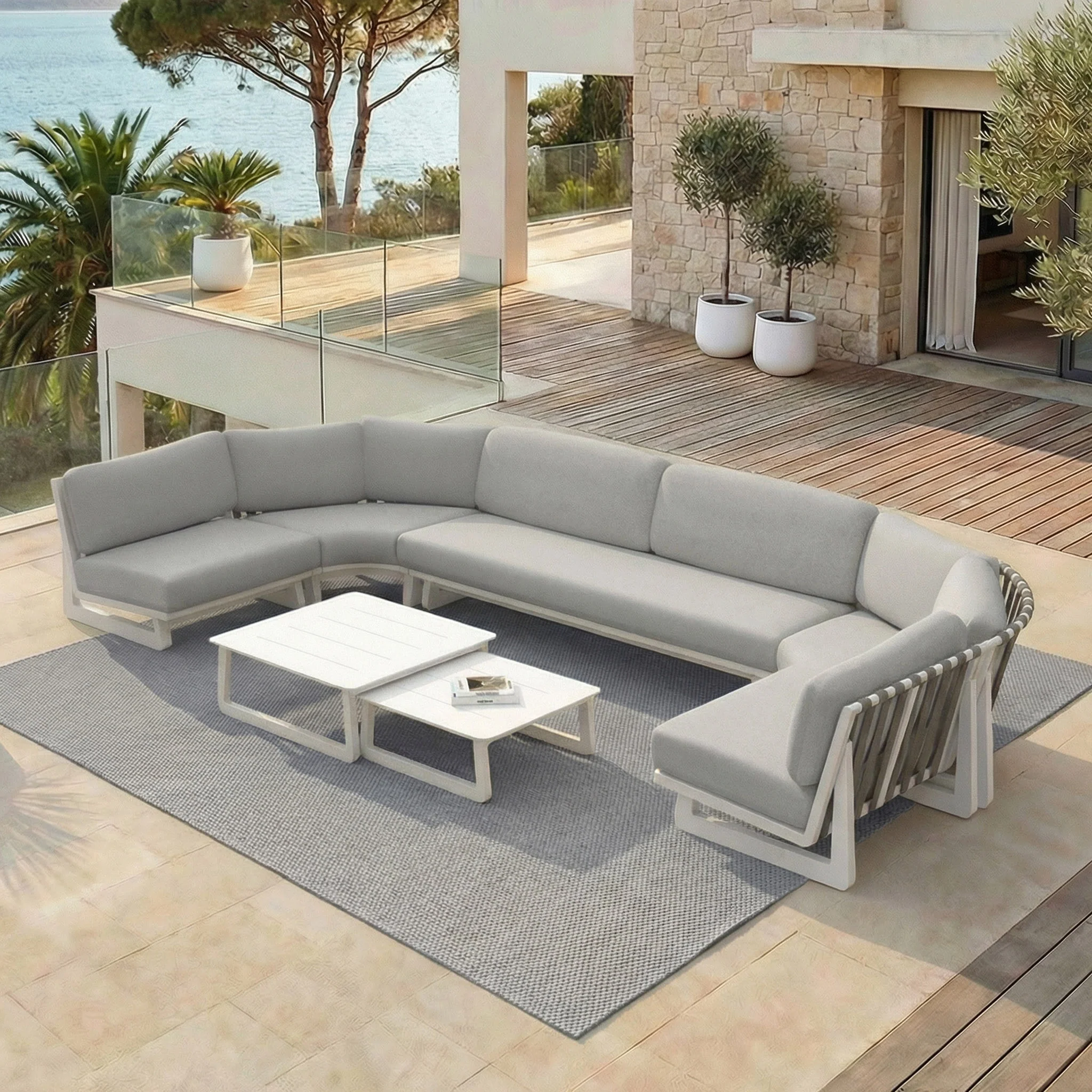 Salon de jardin d'angle Long Beach - 7 places - Image 2