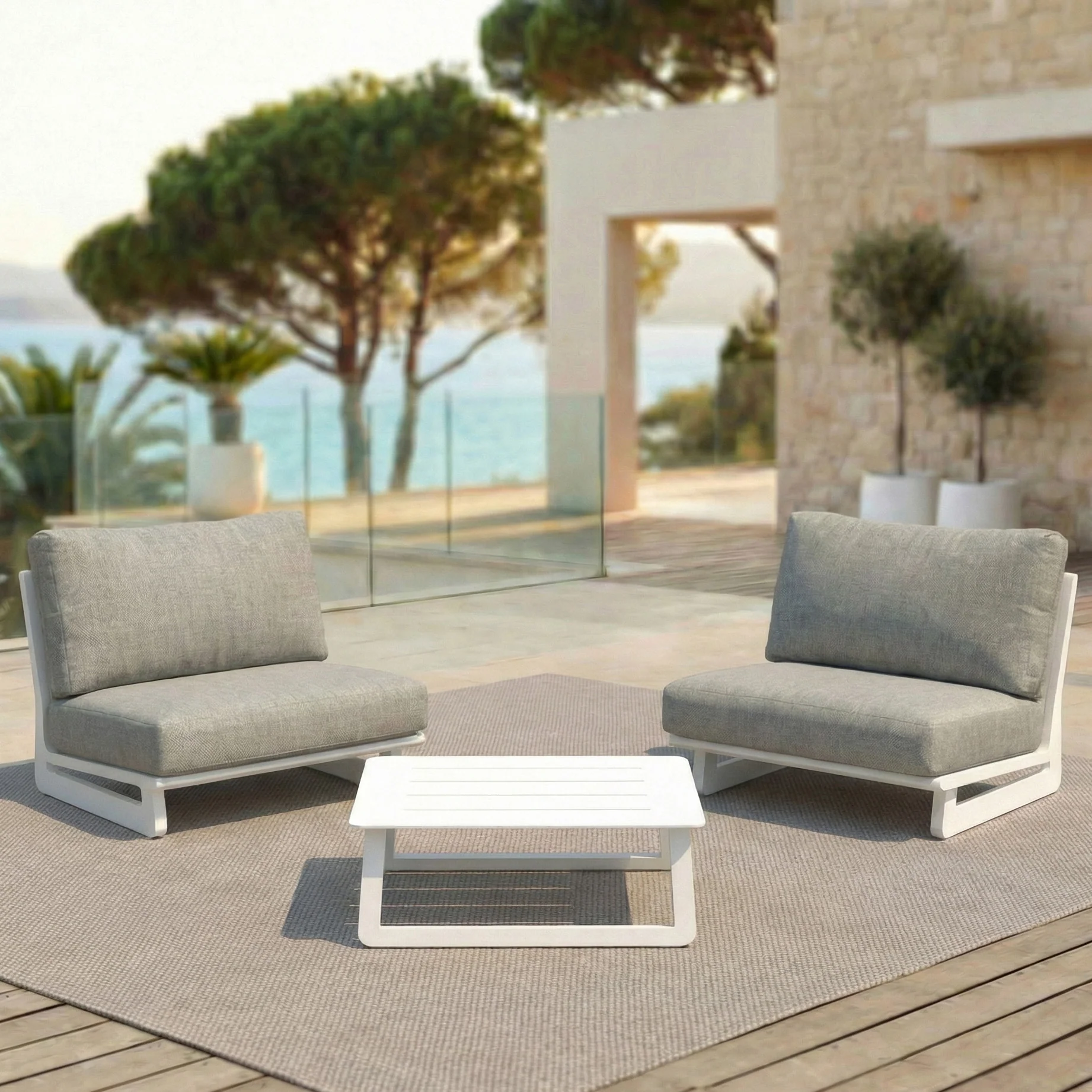 Salon de jardin Long Beach - 2 places