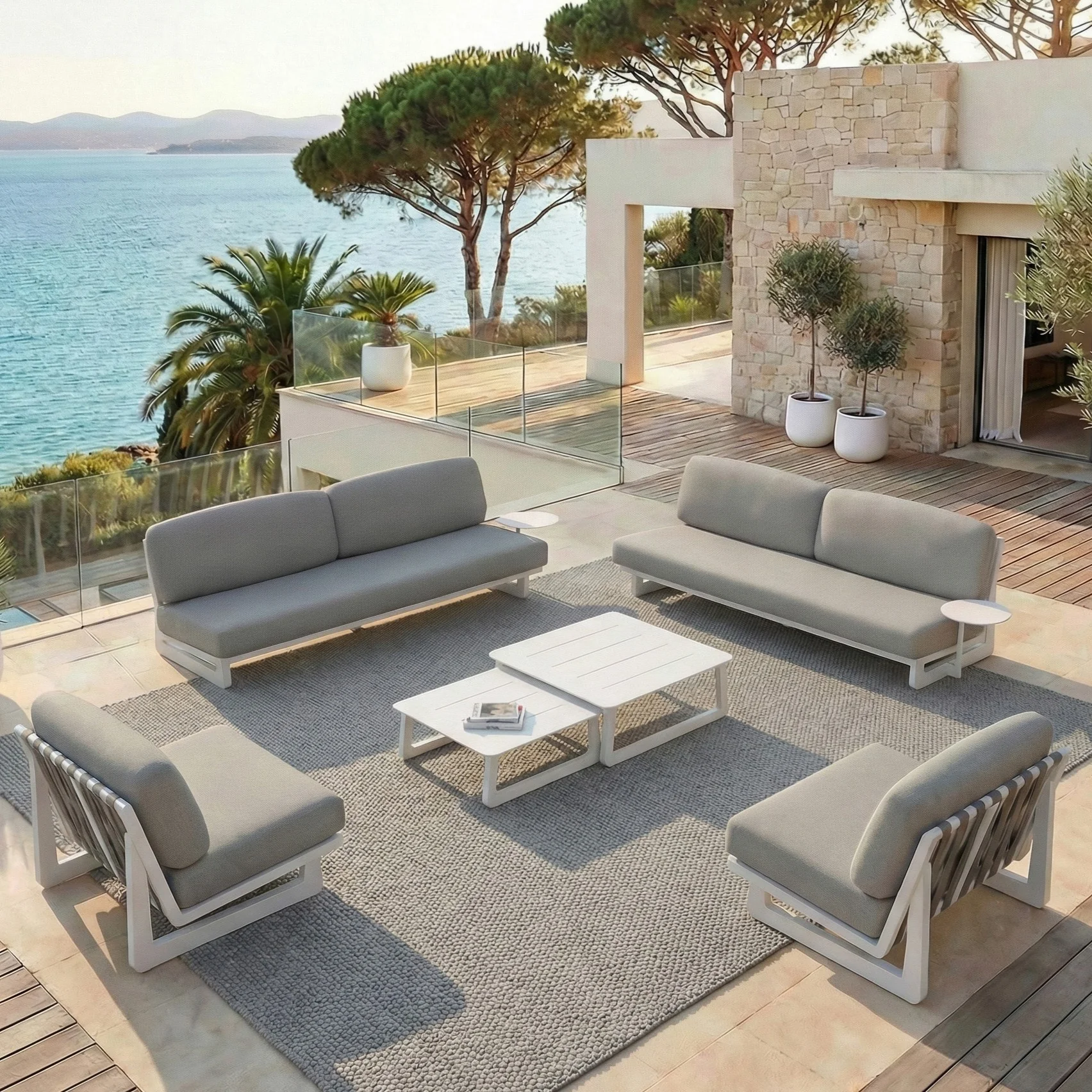 Salon de jardin Long Beach - 8 places