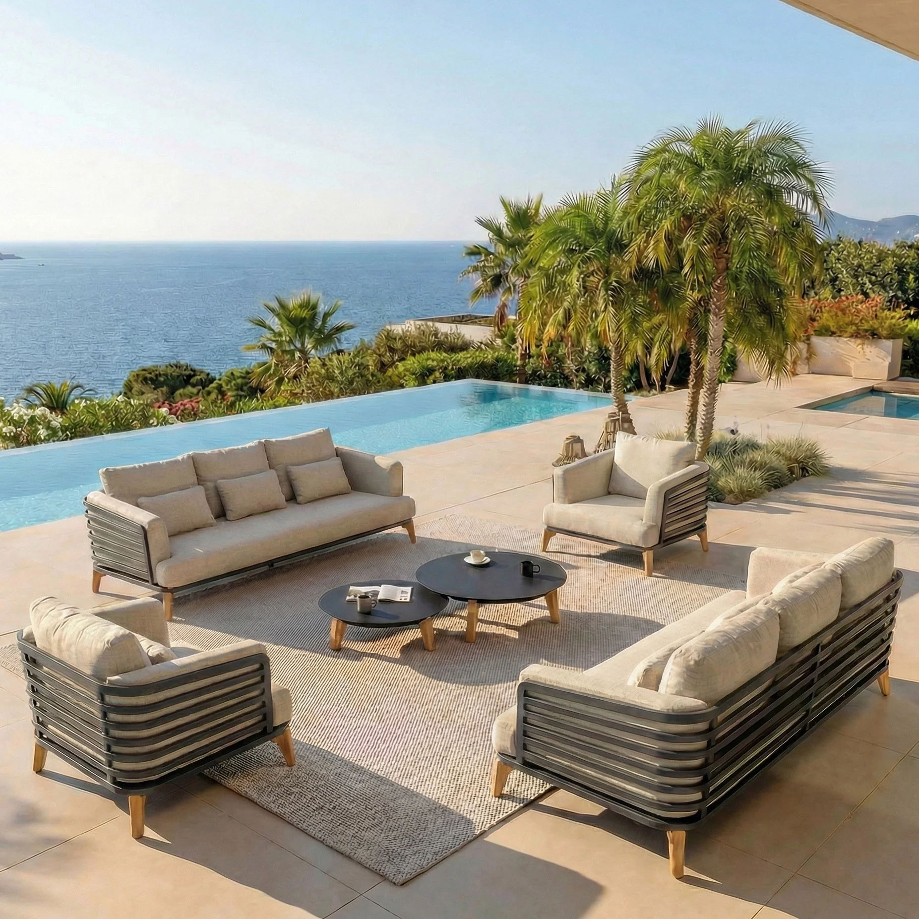 Salon de jardin Monte Carlo - 8 places