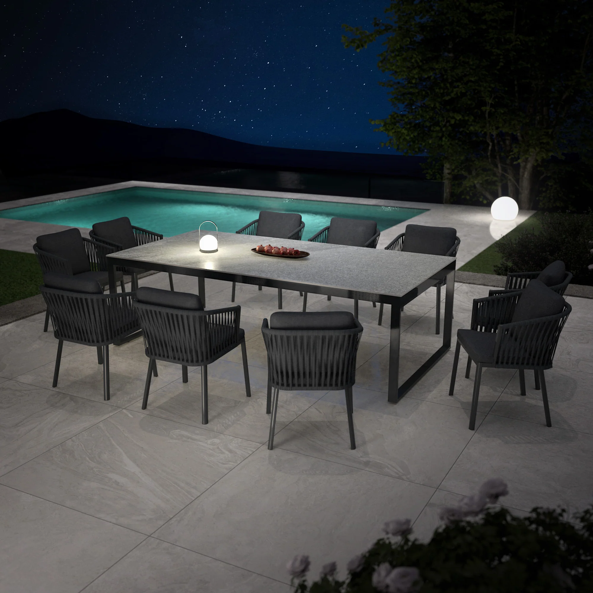 Table de jardin 10 places Aluminium/Céramique Kore (240 x 120 cm) - Image 6