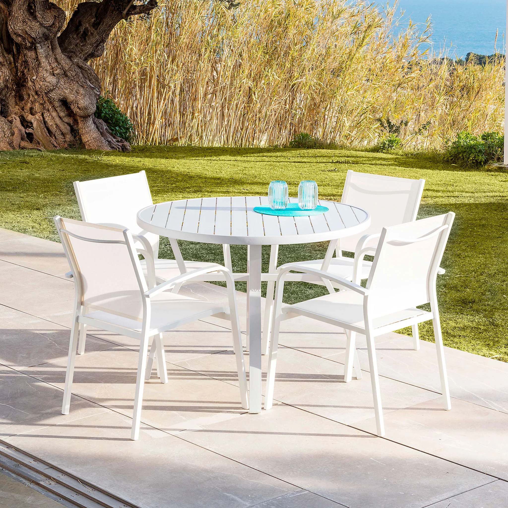Table de jardin 5 places Aluminium Murano (D105 cm) - Image 3