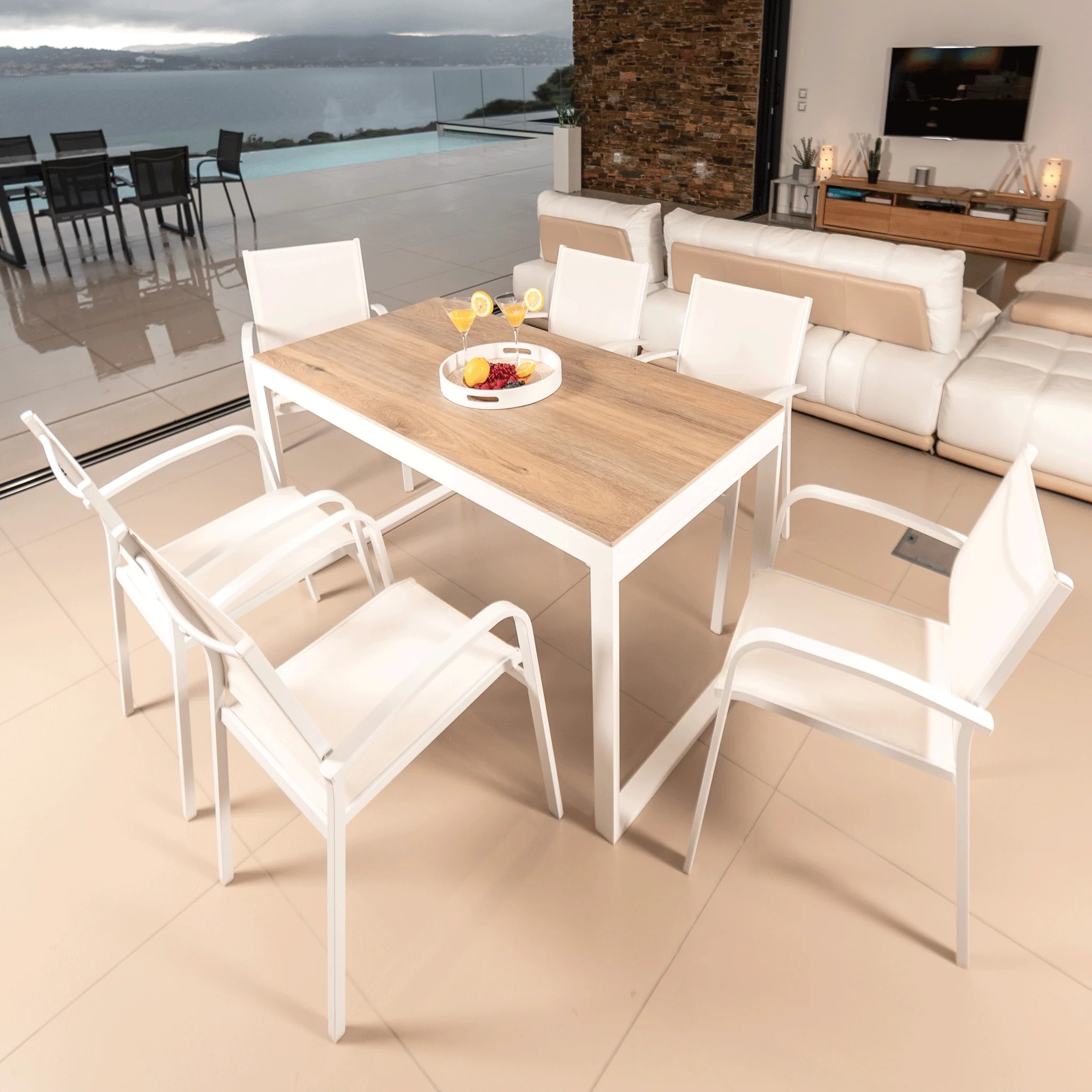 Table de jardin 6 places Aluminium/Céramique Kore (150 x 72 cm) - Image 12