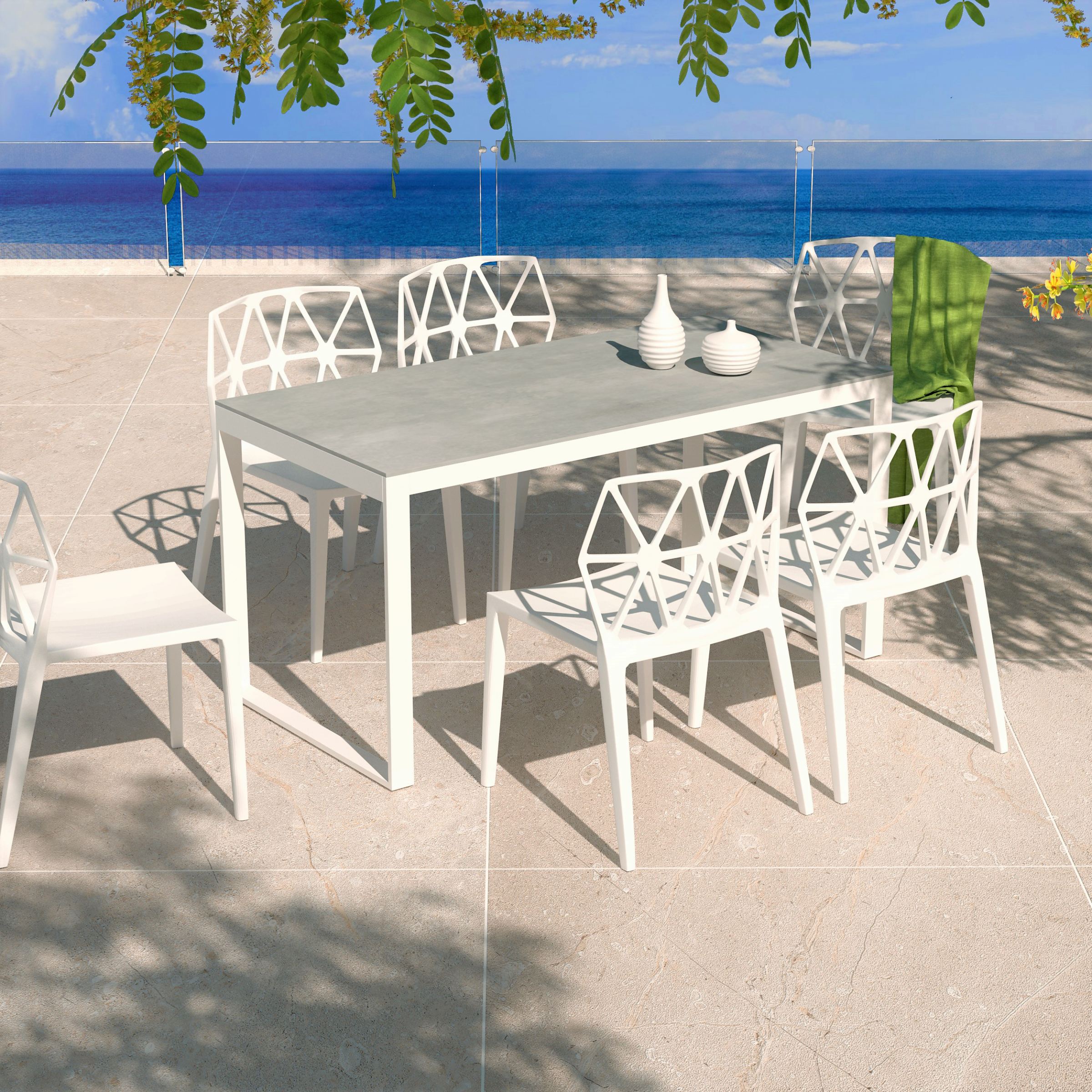 Table de jardin 6 places Aluminium/Céramique Kore (150 x 72 cm) - Image 15