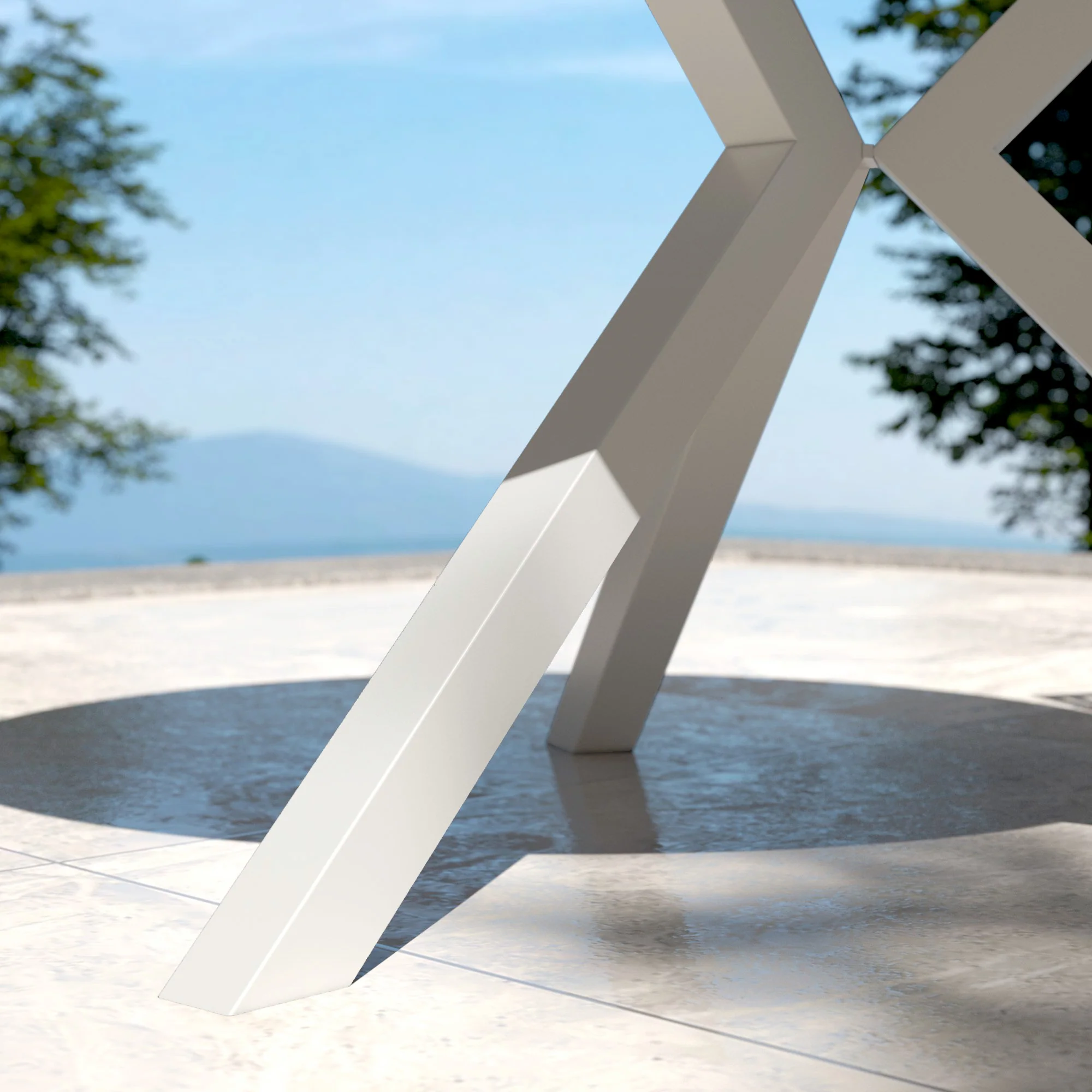 Table de jardin ronde 6 places Aluminium/Céramique Kore - Dia 120 cm - Image 3