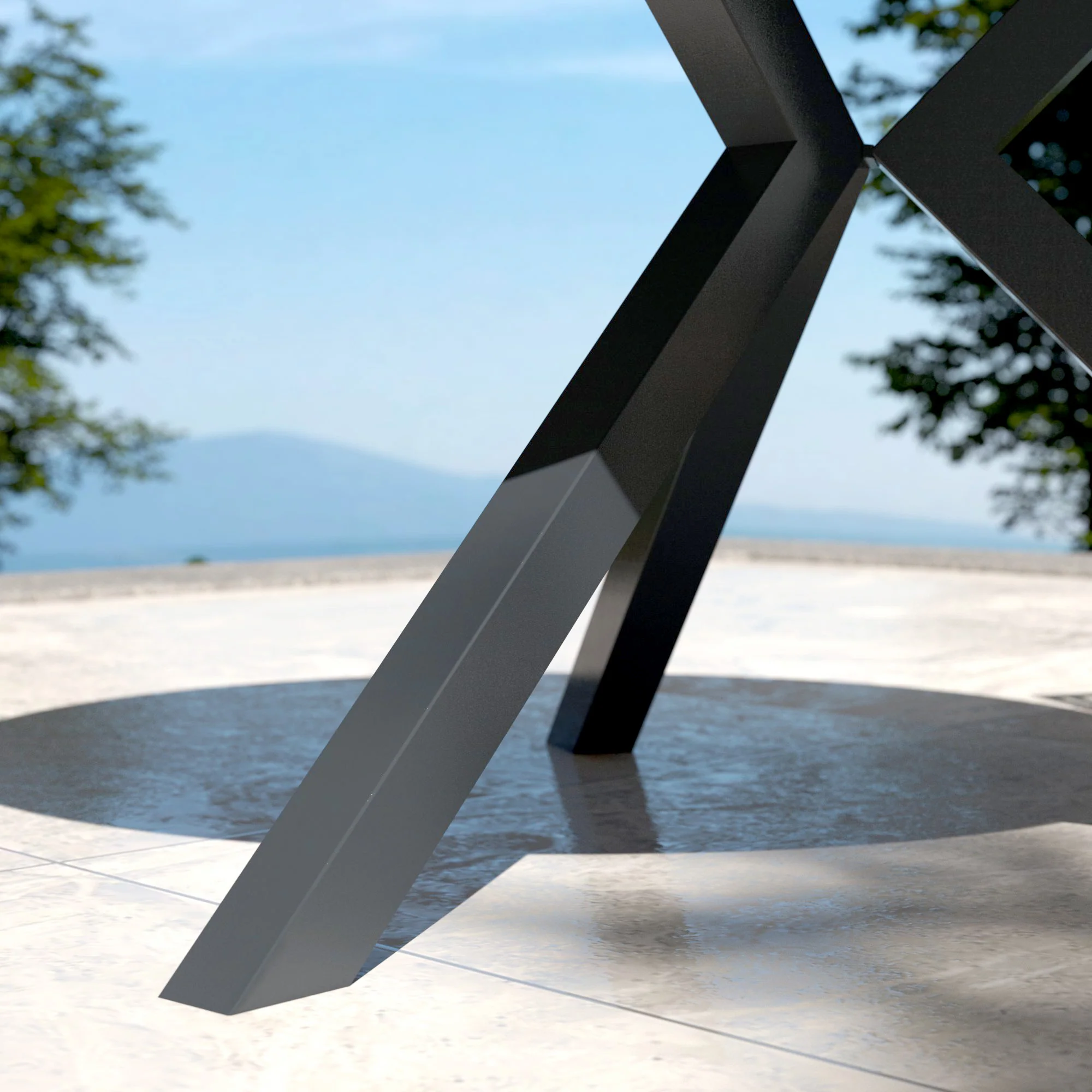 Table de jardin ronde 6 places Aluminium/Céramique Kore - Dia 120 cm - Image 6