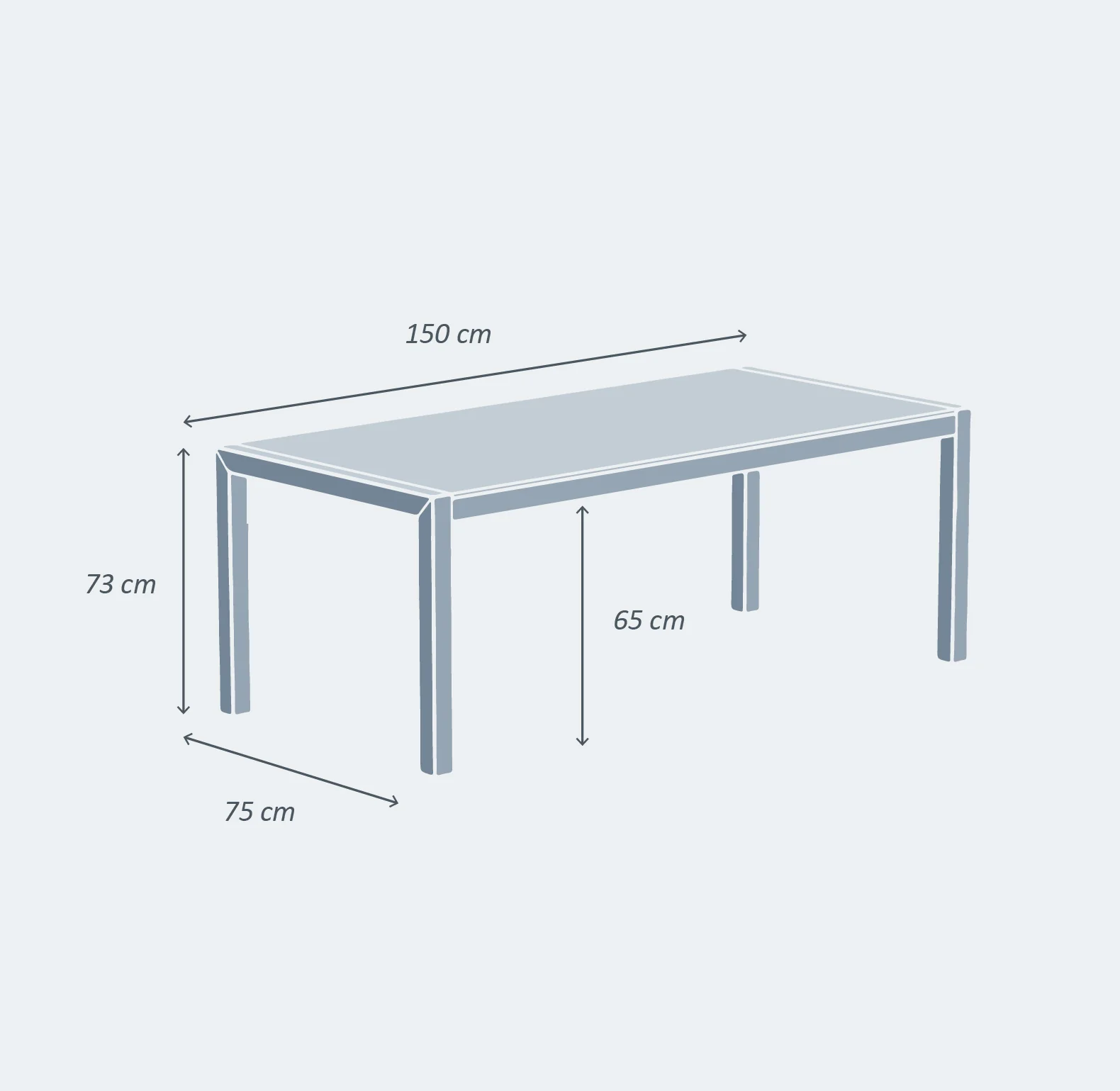 Table de jardin 6 places Aluminium/Céramique Modena (150 x 75 cm) - Image 4