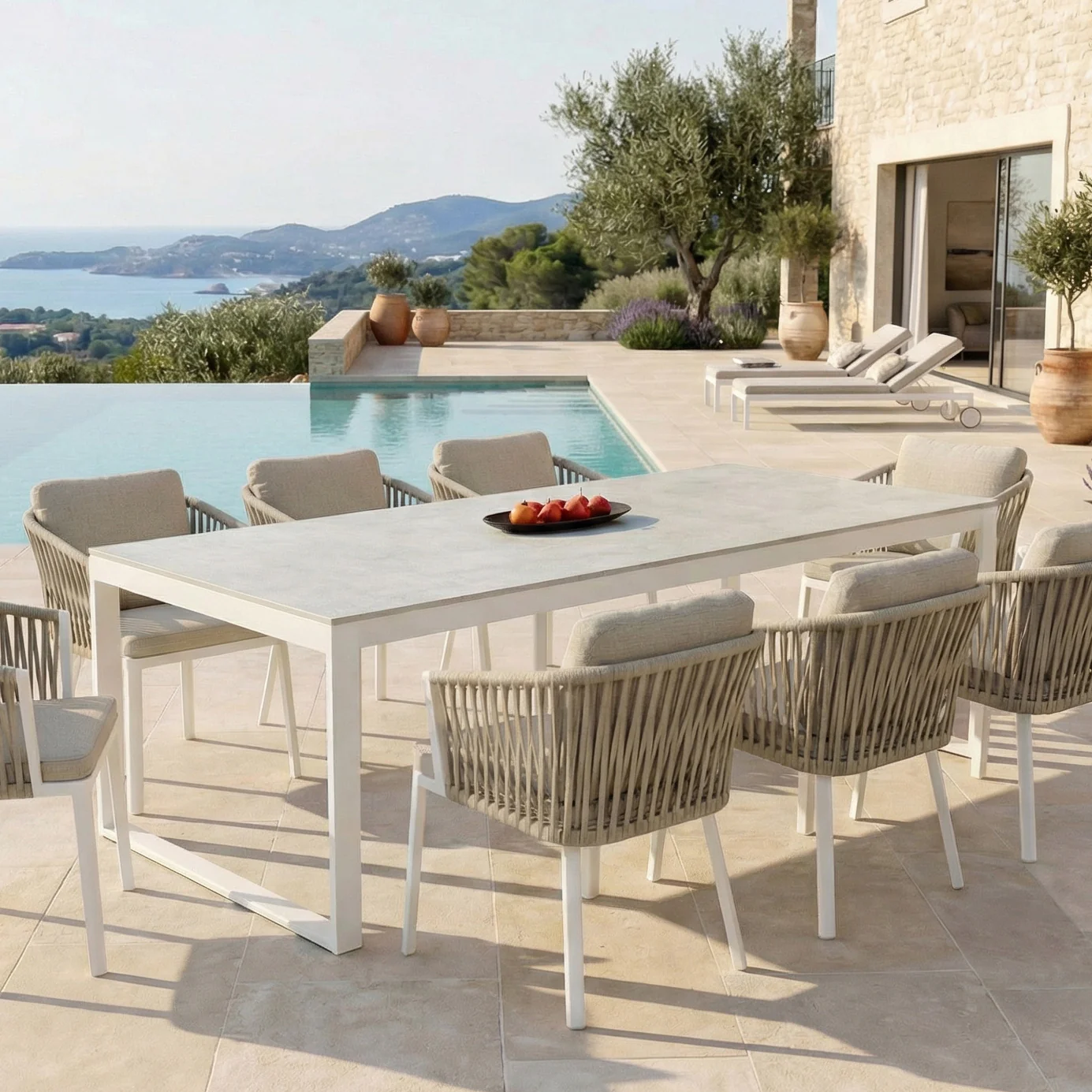Table de jardin 8 places Aluminium/Céramique Kore (180 x 90 cm) - Image 6