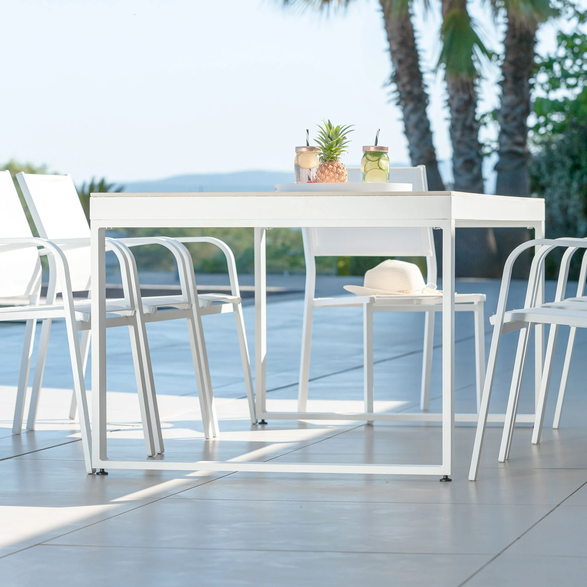 Table de jardin 8 places Aluminium/Céramique Kore (180 x 90 cm) - Image 8