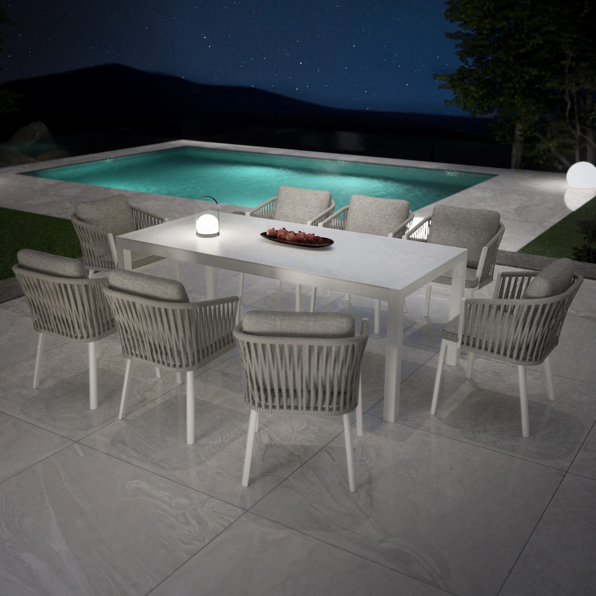 Table de jardin 8 places Aluminium/Céramique Modena (180 x 90cm) - Image 8